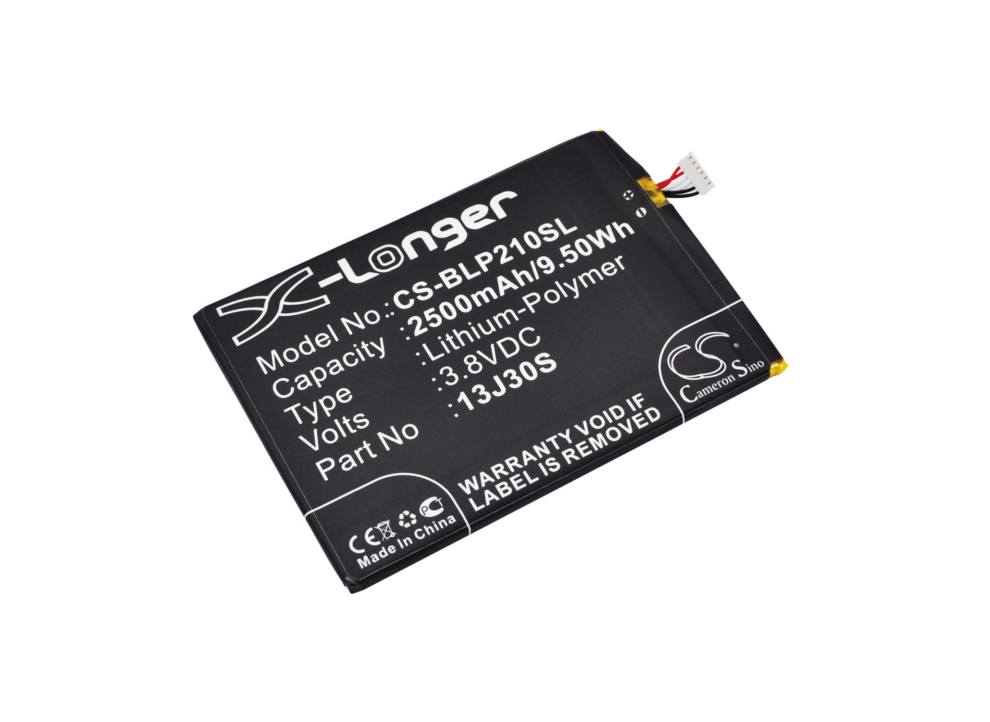 3.8V 2500mAh/9.50Wh Li-Polymer Mobile/SmartPhone Battery for BLU