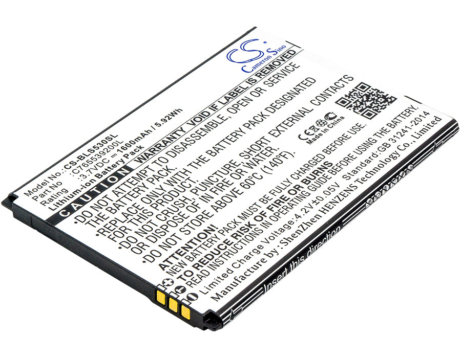 3.7V 1600mAh/5.92Wh Li-ion Mobile/SmartPhone Battery for BLU