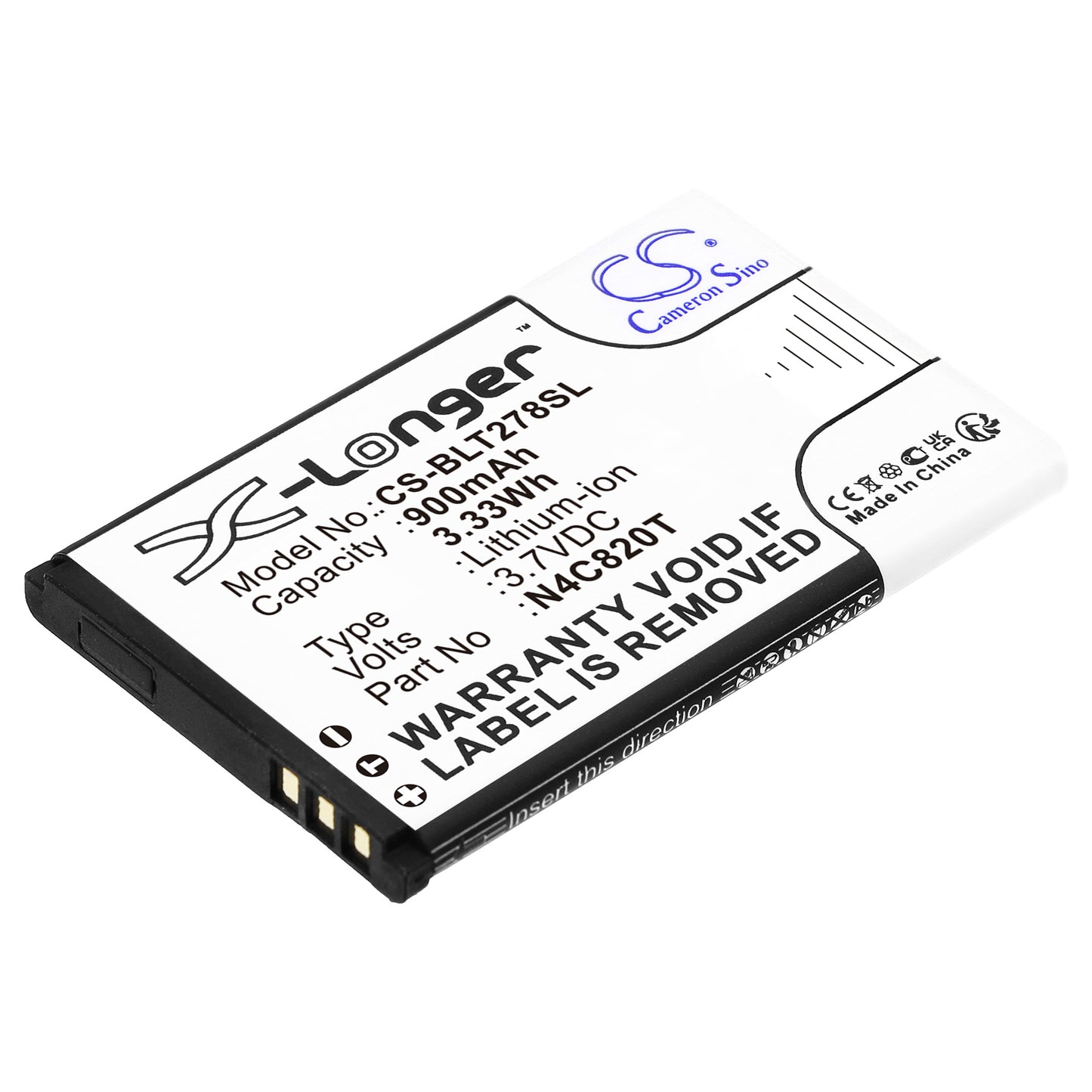 3.7V 900mAh/3.33Wh Li-ion Mobile/SmartPhone Battery for BLU