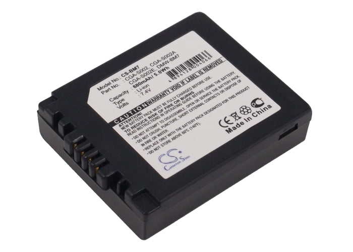7.4V 680mAh Li-ion Camera Battery for Panasonic