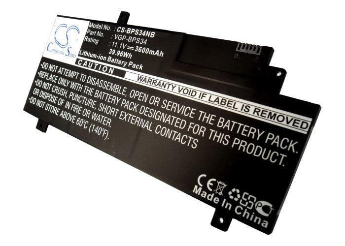 11.1V 3600mAh/39.96Wh Li-ion Notebook/Laptop Battery for Sony
