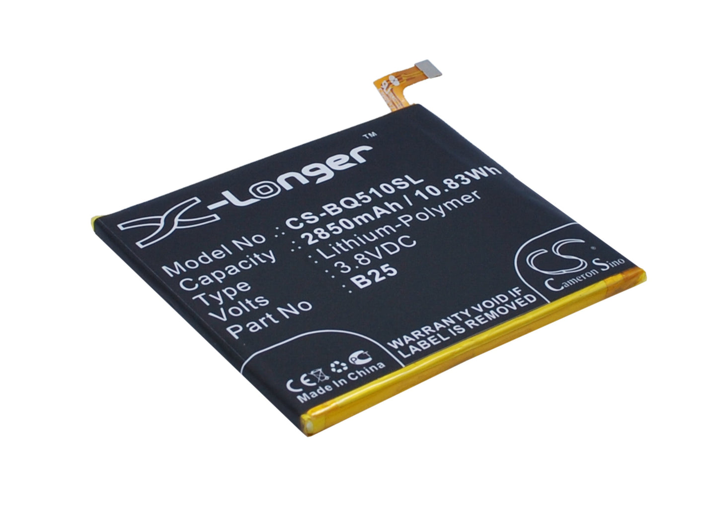 3.8V 2850mAh/10.83Wh Li-Polymer Mobile/SmartPhone Battery for BQ