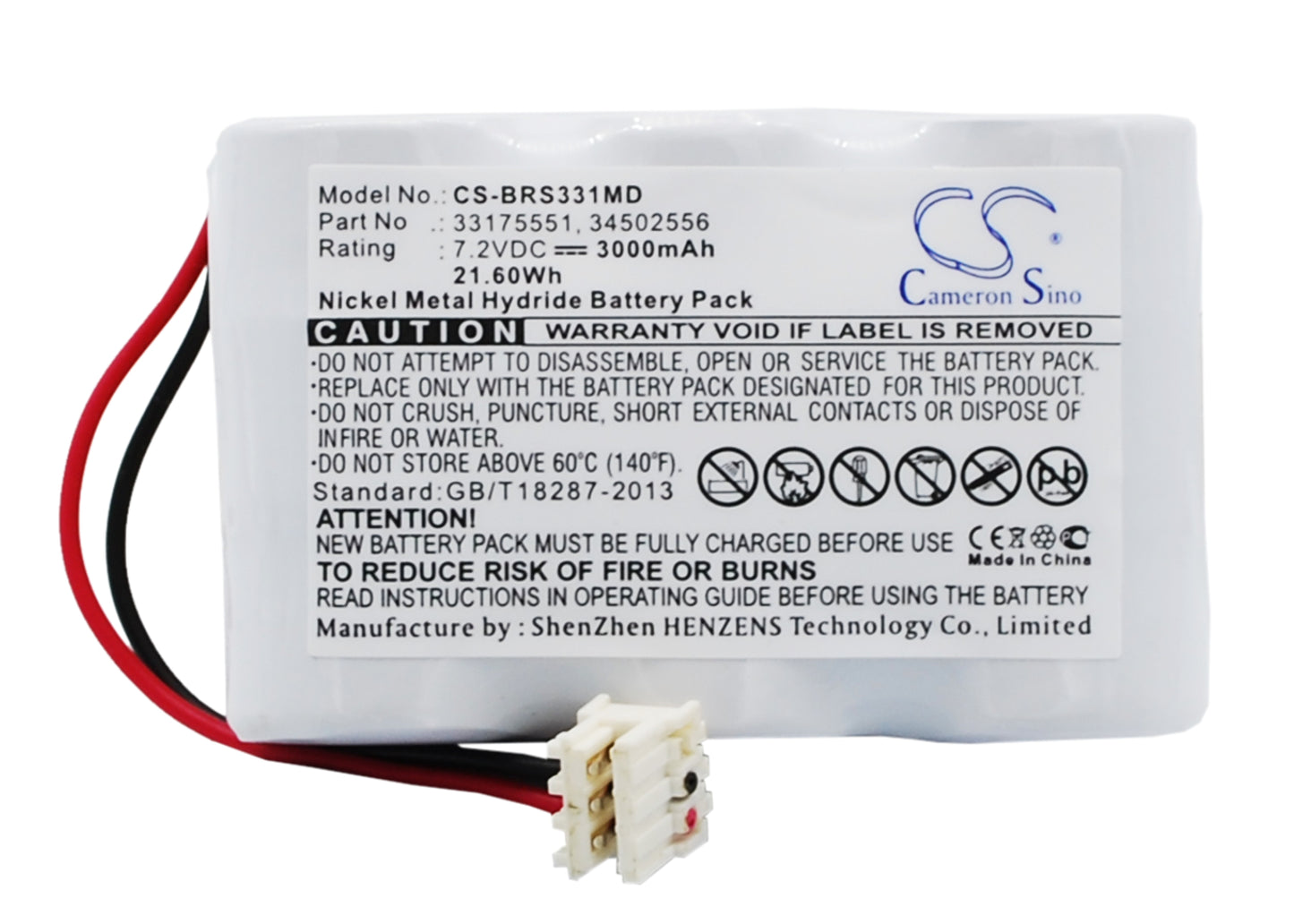 CS-BRS331MD Replacement Battery – Compatible with McGaw Vista Basic Infusion Pum, Vista Basic, Vista Basic Infusion Pump