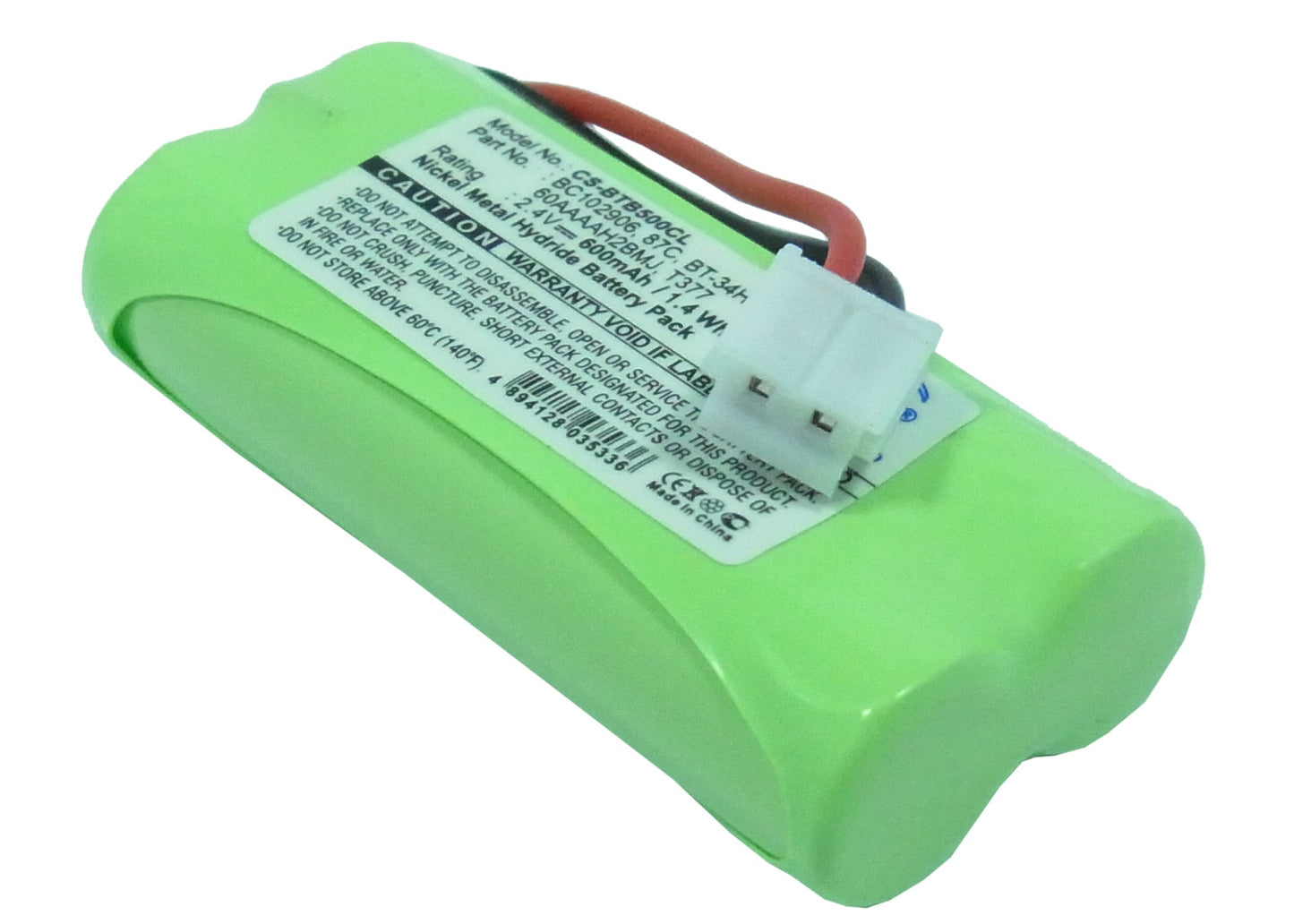2.4V 600mAh/1.44Wh Ni-MH Cordless Phone Battery for AEG