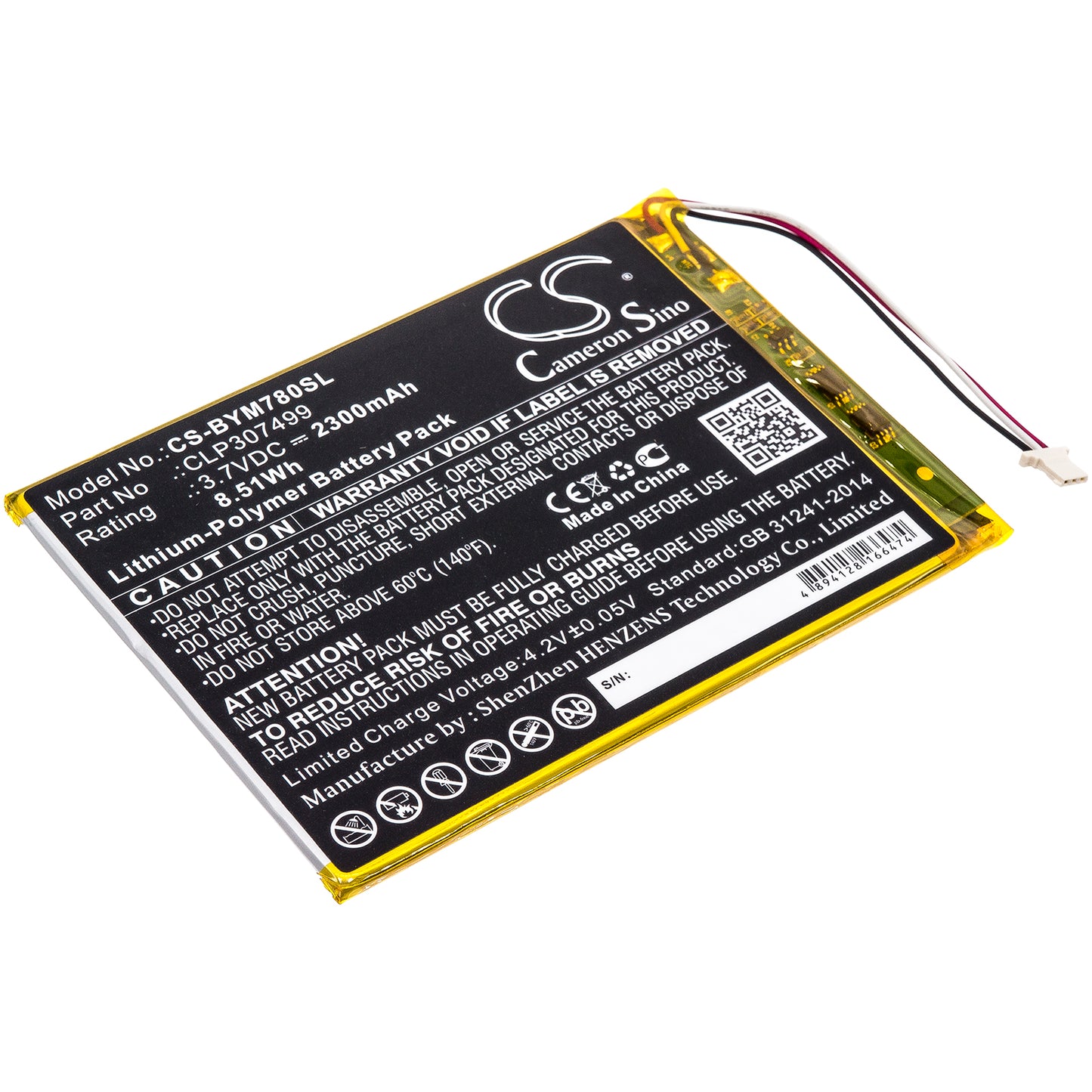 CS-BYM780SL Replacement Battery – Compatible with likebook Mars 7.8"