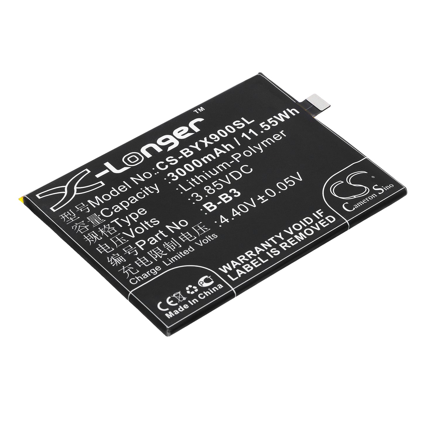 3.85V 3000mAh/11.55Wh Li-Polymer Mobile/SmartPhone Battery for VIVO