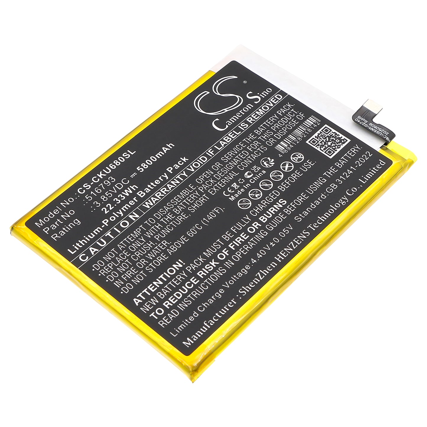 CS-CKU680SL Replacement Battery – Compatible with Outlast, U680AC