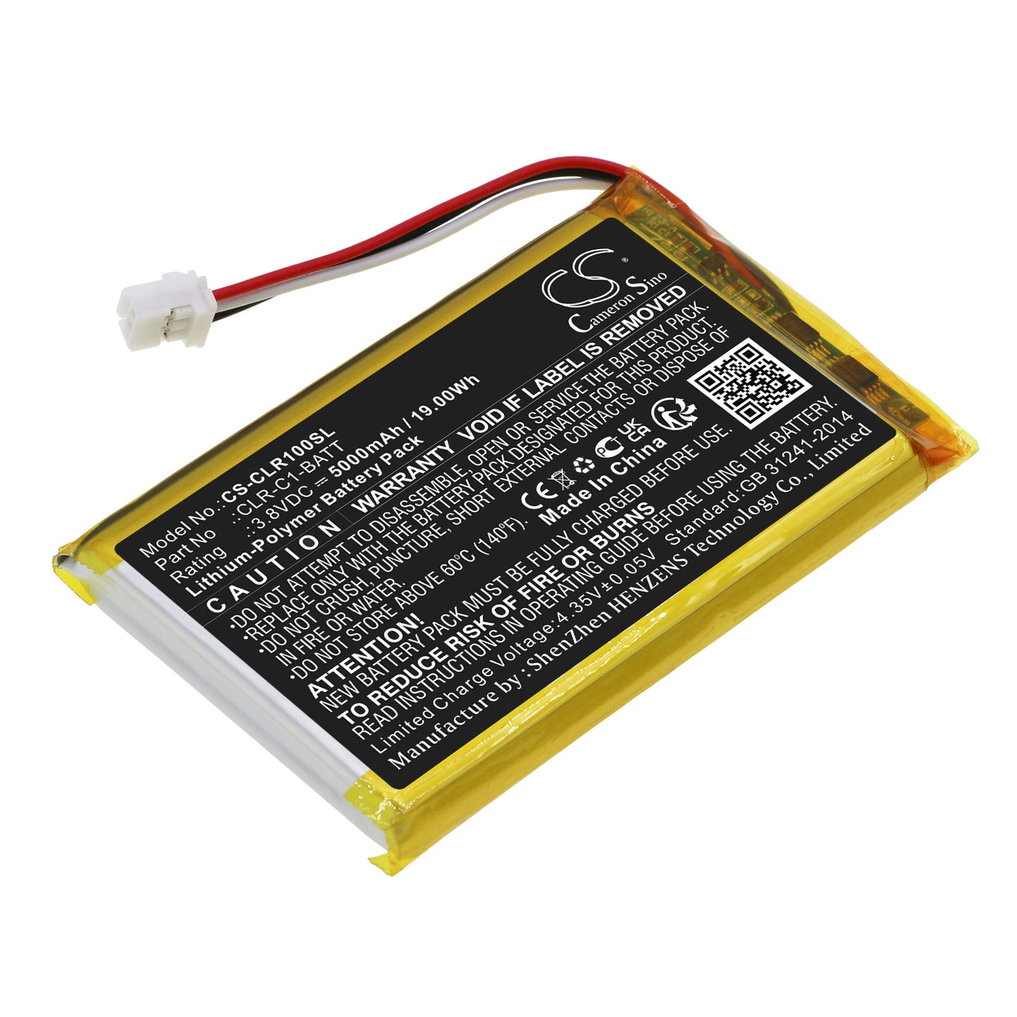 CS-CLR100SL Replacement Battery – Compatible with CLR-C1-PNL1, Smart Home Panel