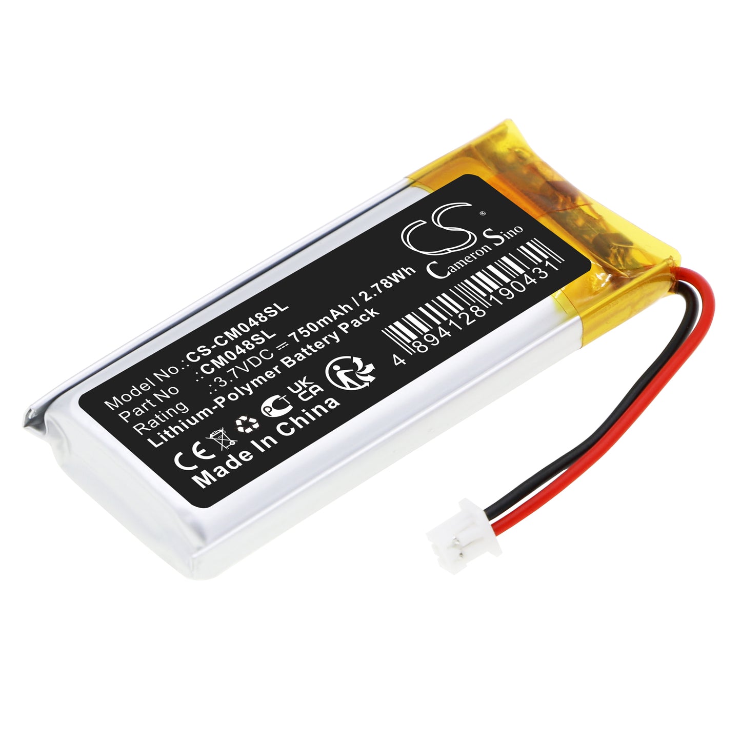 CS-CM048SL Replacement Battery – Li-Polymer 3.7 750mAh / 2.78Wh
