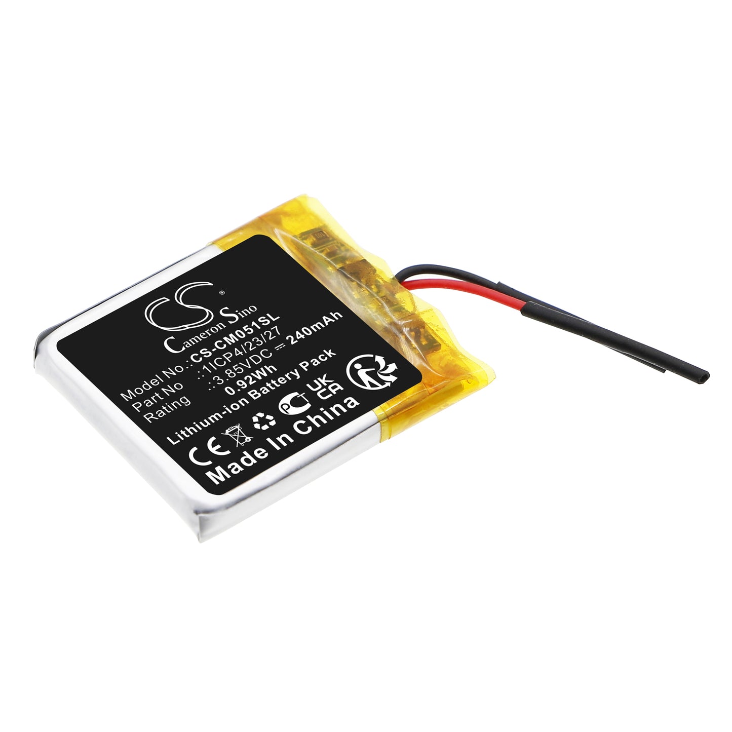 CS-CM051SL Replacement Battery – Li-Polymer 3.85 240mAh / 0.92Wh