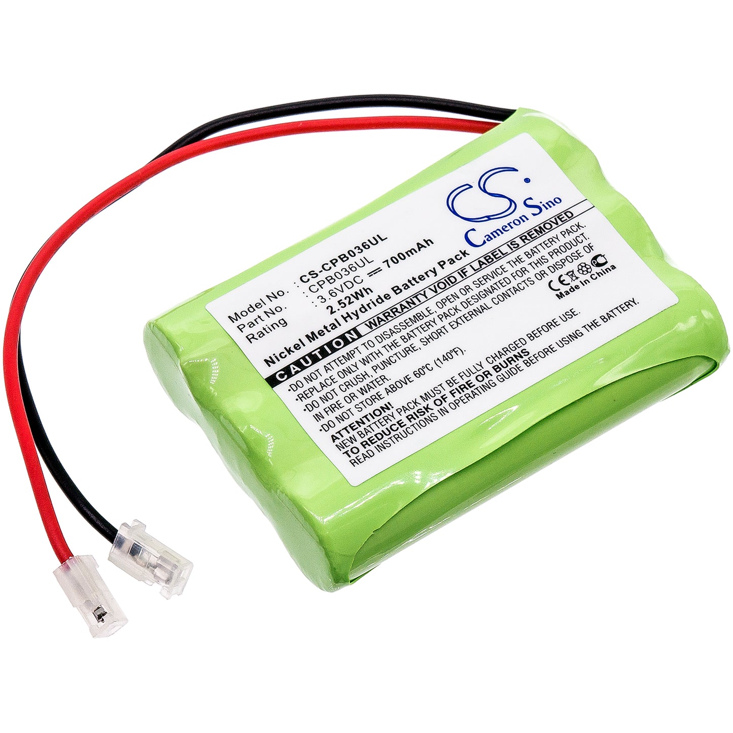 3.6V 700mAh Ni-MH Cordless Phone Battery for Universal