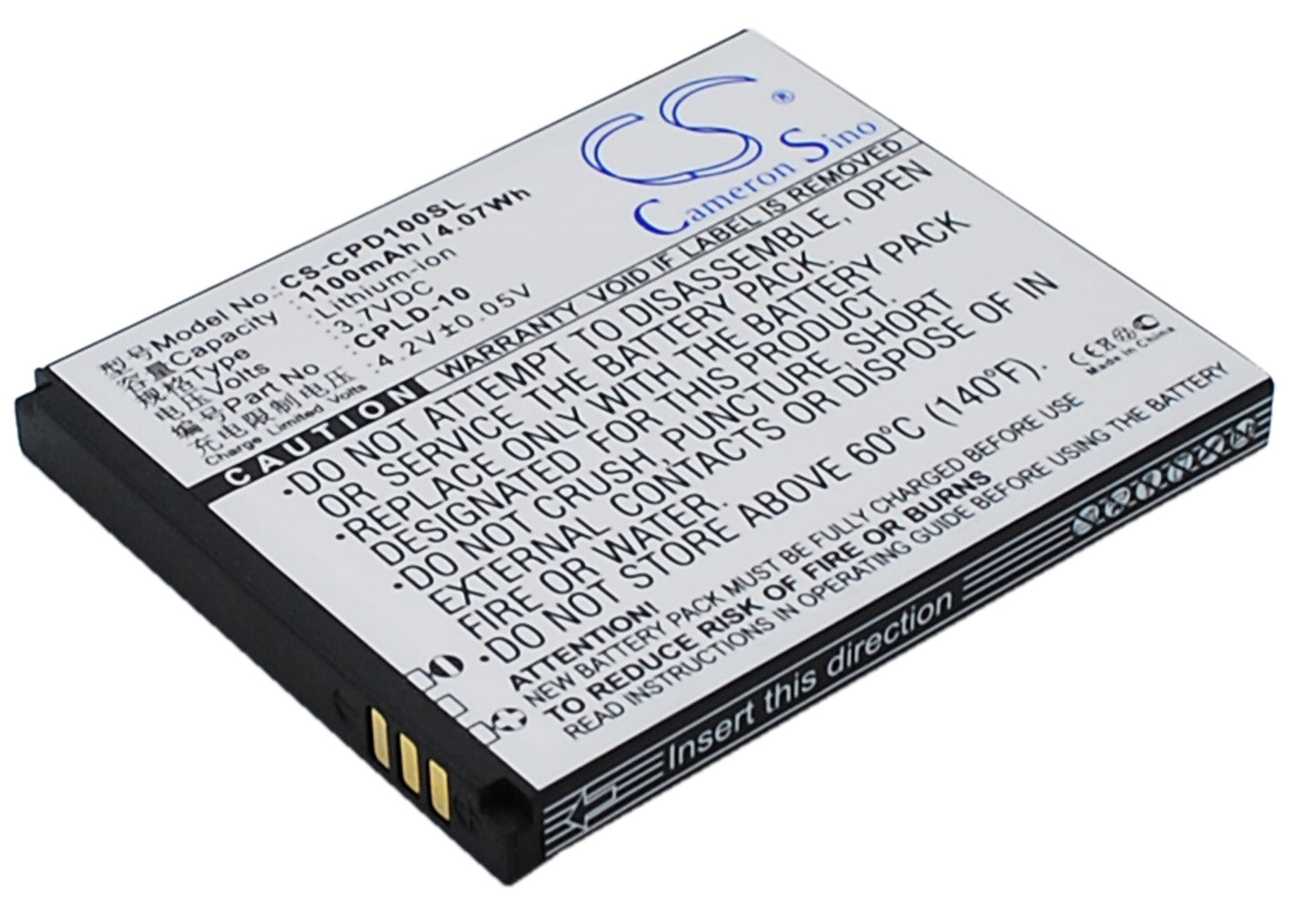 3.7V 1100mAh/4.07Wh Li-ion Mobile/SmartPhone Battery for Coolpad