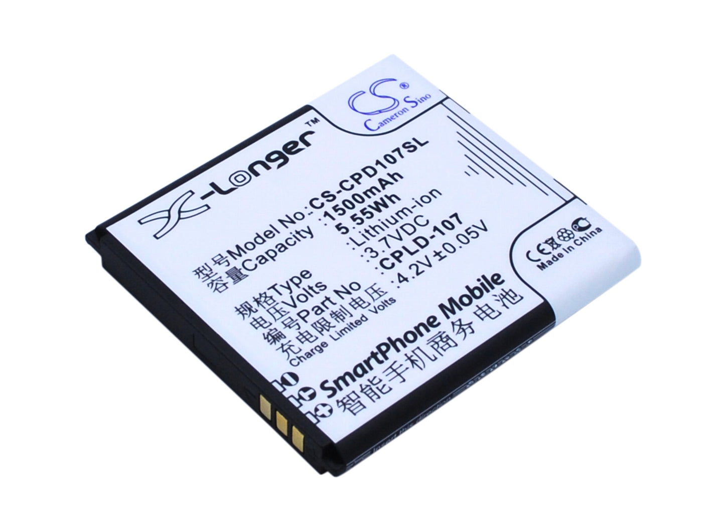3.7V 1500mAh/5.55Wh Li-ion Mobile/SmartPhone Battery for Coolpad