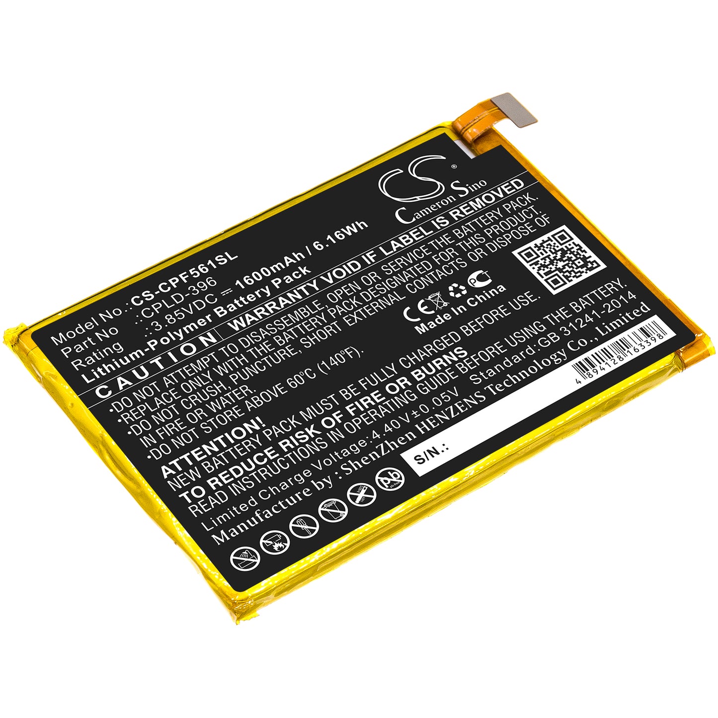 CS-CPF561SL Replacement Battery – Compatible with E561, Torino S