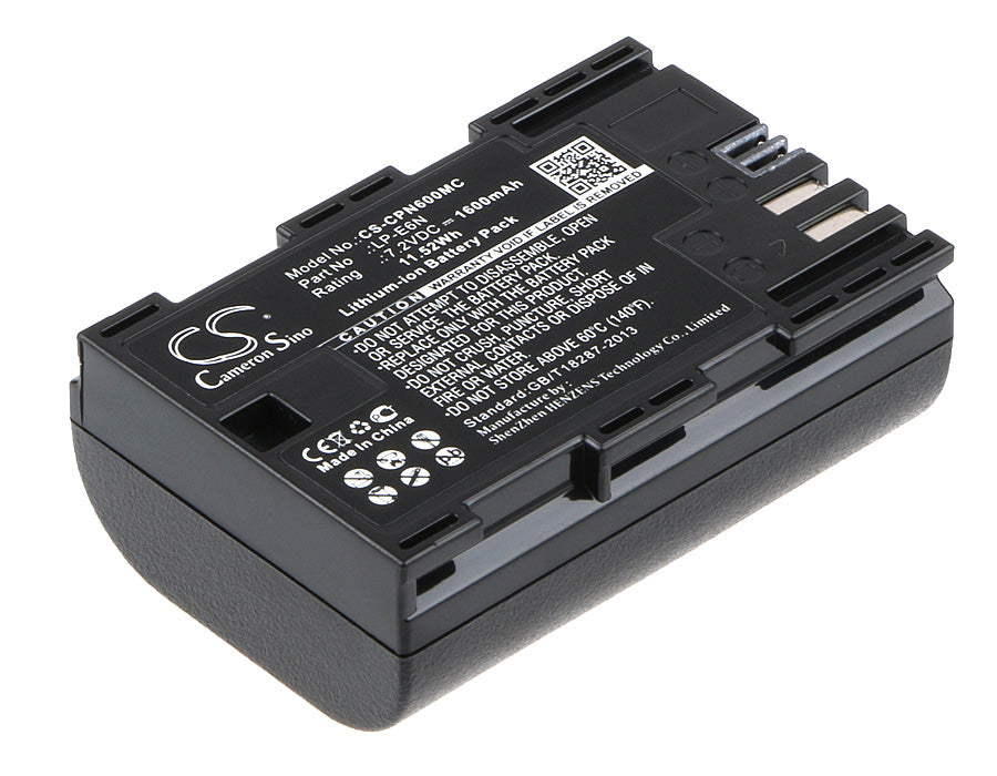 7.2V 1600mAh/11.52Wh Li-ion Camera Battery for Canon