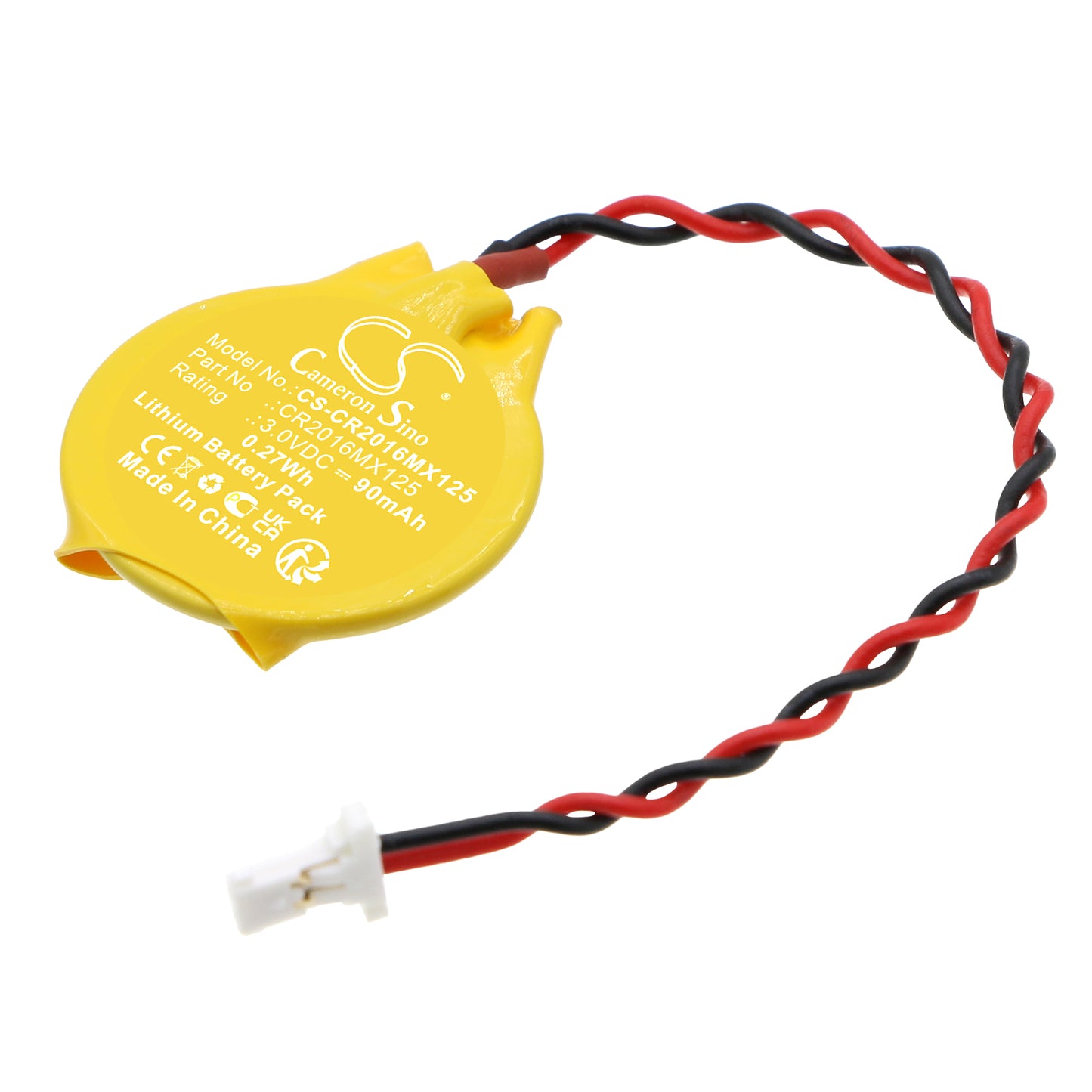 CS-CR2016MX125 Replacement Battery – Lithium 3.0 90mAh / 0.27Wh