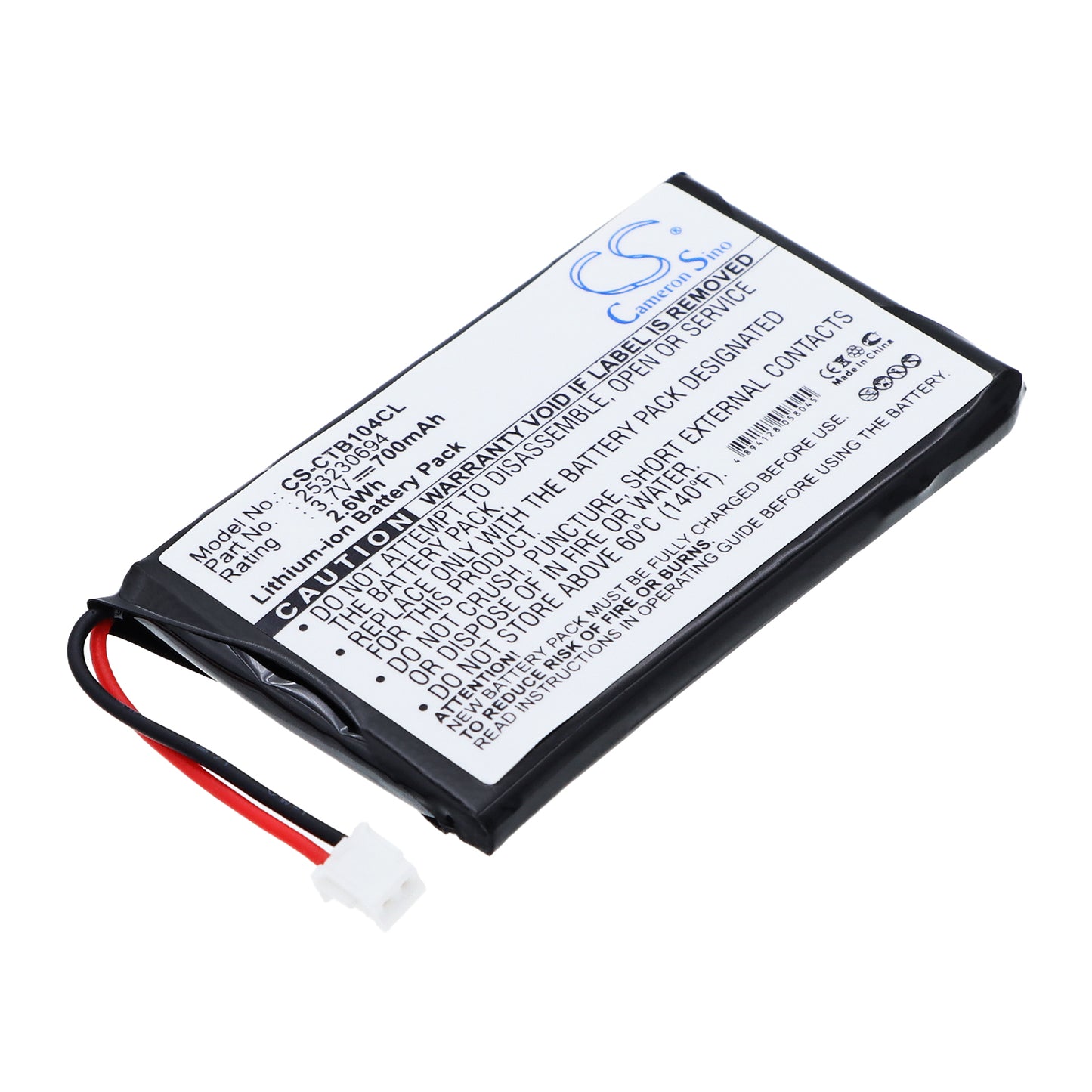 3.7V 700mAh/2.59Wh Li-ion Cordless Phone Battery for Telstra