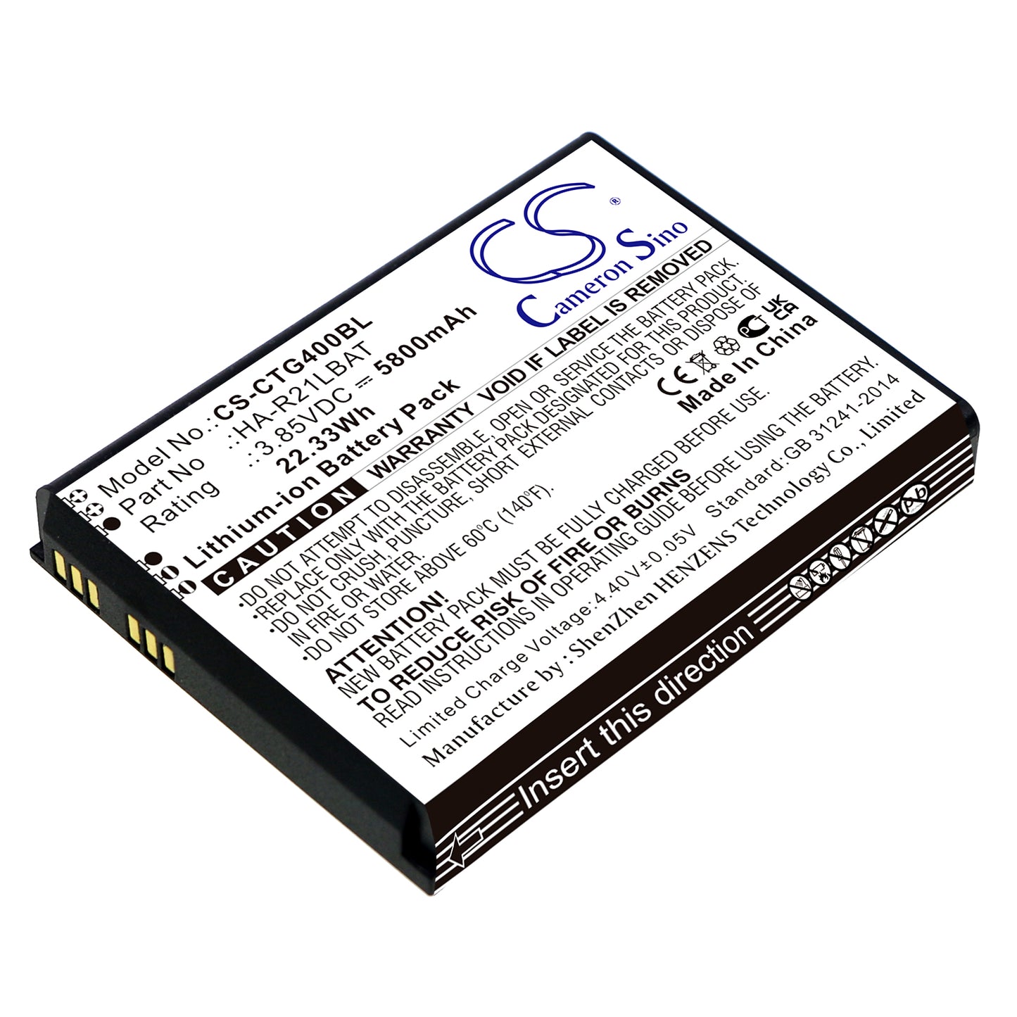 CS-CTG400BL Replacement Battery – Compatible with IT-G400