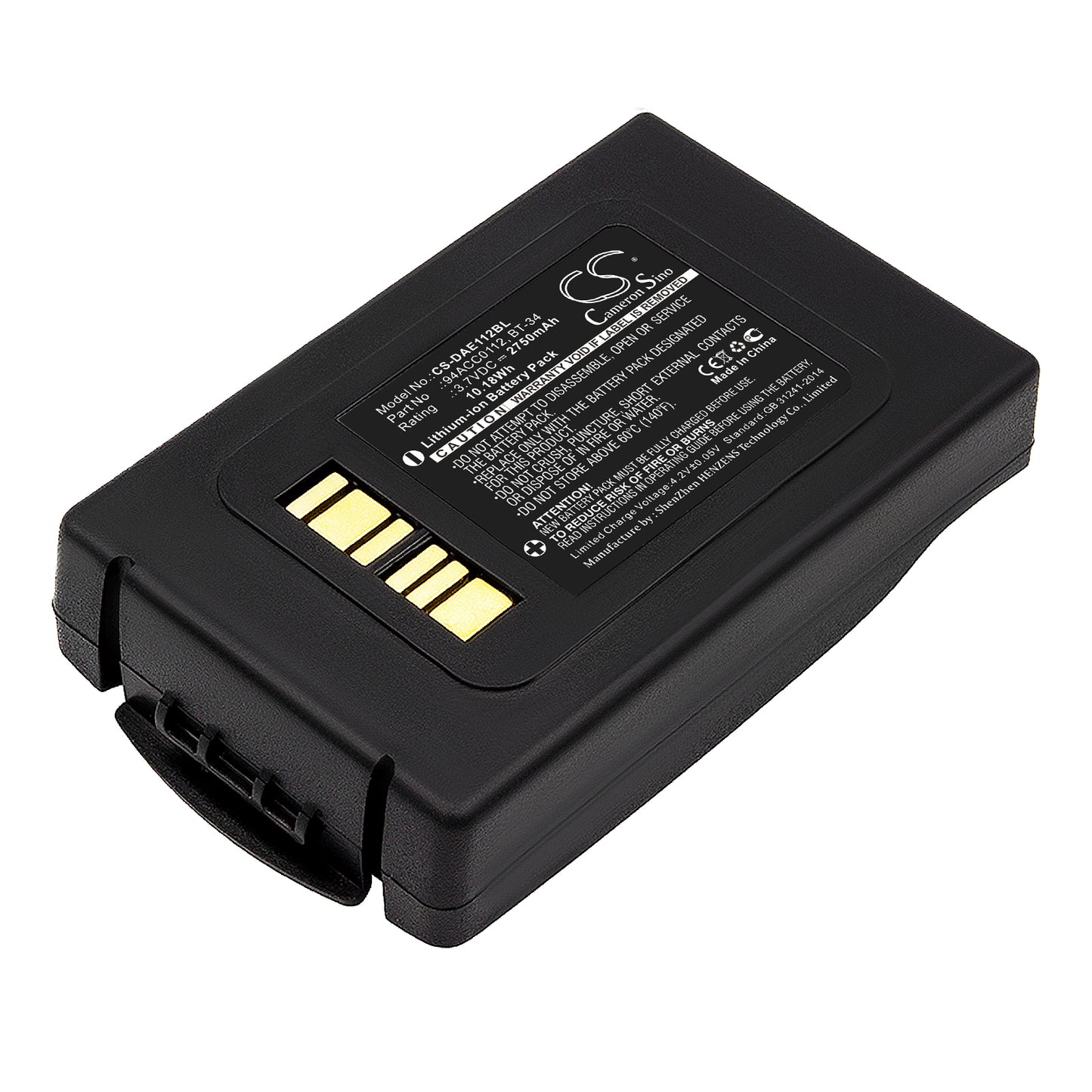 3.7V 2750mAh/10.18Wh Li-ion Barcode/Scanner Battery for Datalogic