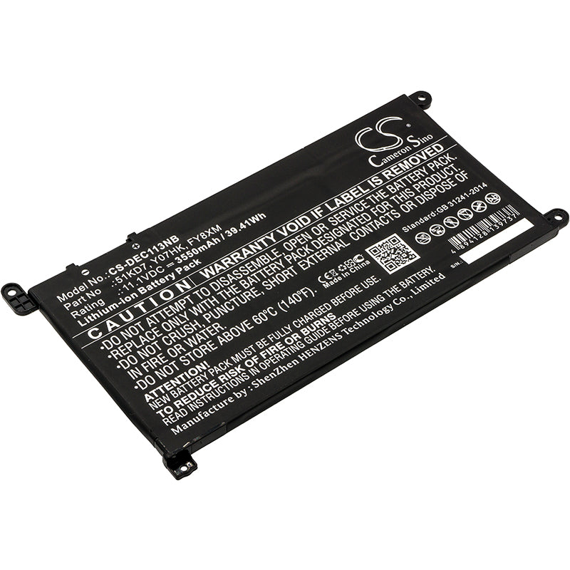 11.1V 3550mAh/39.41Wh Li-ion Notebook/Laptop Battery for DELL