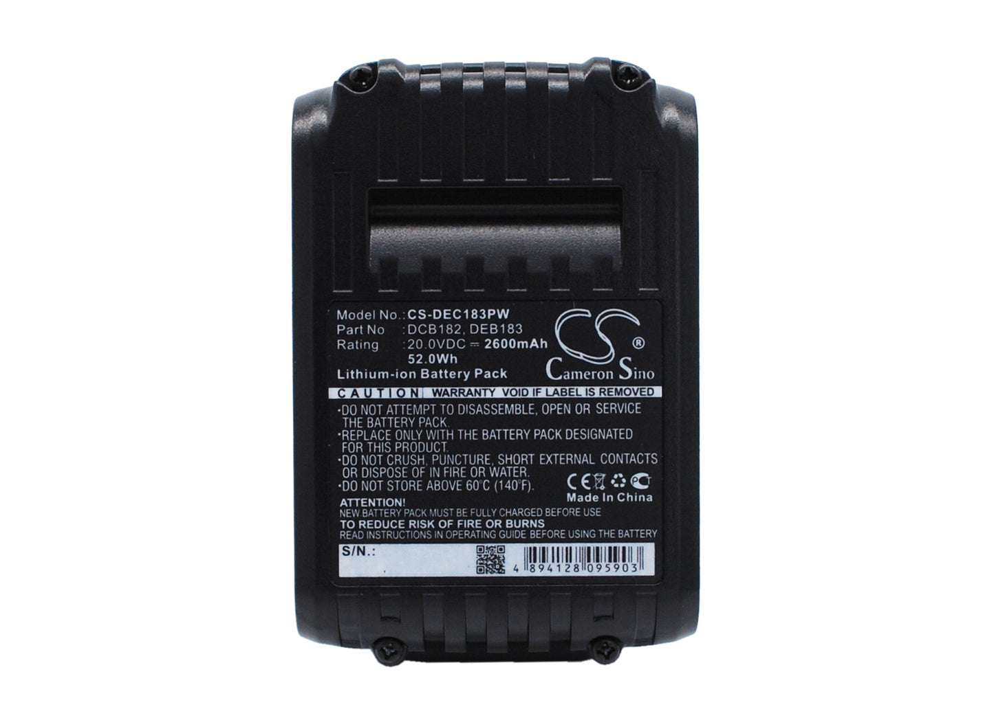 20V 2600mAh/52.0Wh Li-ion Power Tools Battery for Dewalt