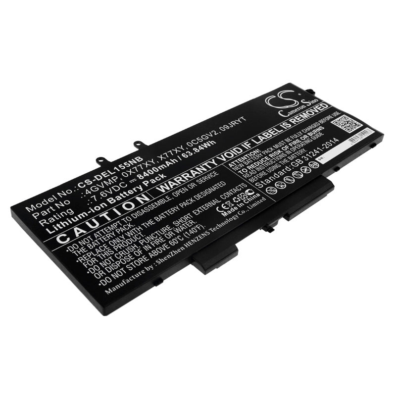 CS-DEL155NB Replacement Battery – Compatible with Latitude 14 5400, Latitude 14 5500, N001L5400-D1306CN, N013L5400-D1526FCN, N022L5400-D1536FCN, N032L5400-D1706CN, Precision 3540
