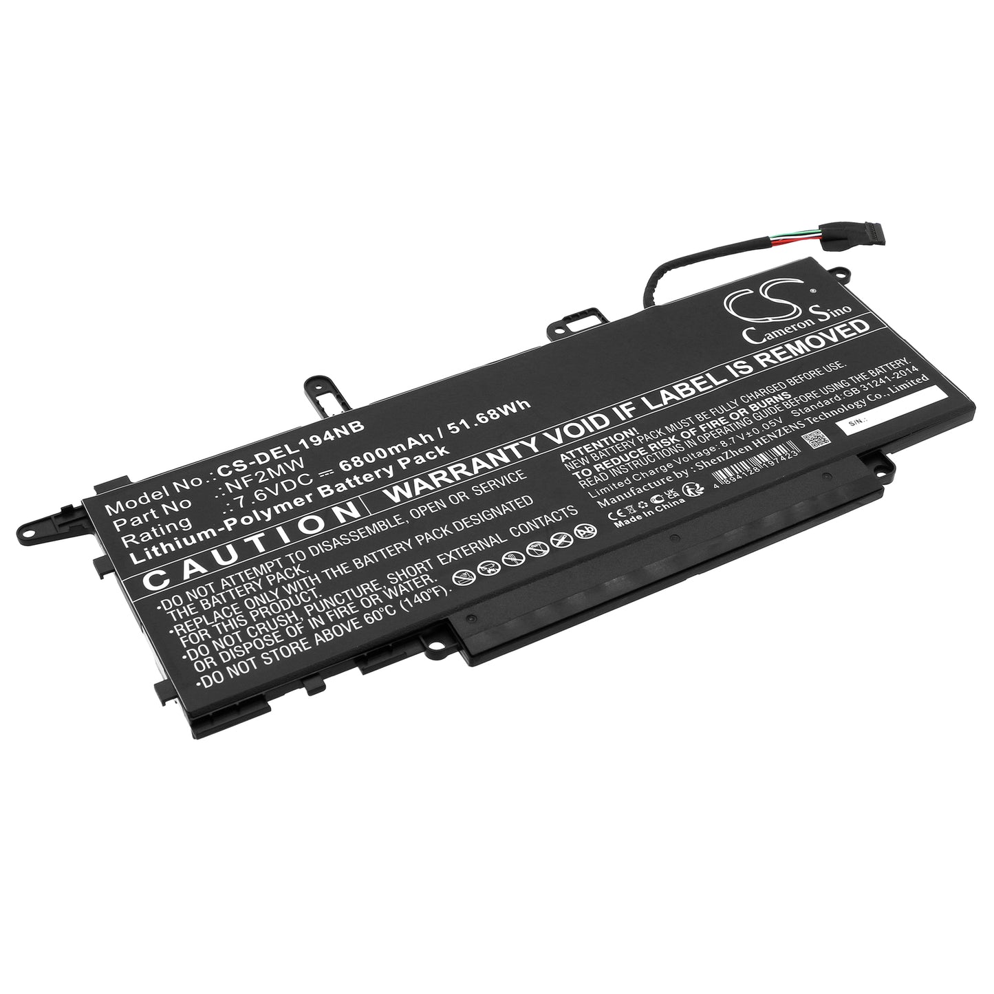 CS-DEL194NB Replacement Battery – Compatible with Latitude 14 9410 27M6V, Latitude 14 9410 28HYM, Latitude 14 9410 2-in-1, Latitude 14 9410 40DHN, Latitude 14 9410 6C4C9, Latitude 14 9410 9N7GH, Latitude 14 9410 C6RC2, Latitude 14 9410 CGKTC, Latitude 14 9410 DVHYM, Latitude 14 9410 G8WP0, Latitude 14 9410 H9HTR, Latitude 14 9410 HXFHT, Latitude 14 9410 JNMWD, Latitude 14 9410 P20MK, Latitude 14 9410 PN4T5, Latitude 14 9410 V14VY, Latitude 14 9410 YTK3W, Latitude 7260, Latitude 7270, Latitude