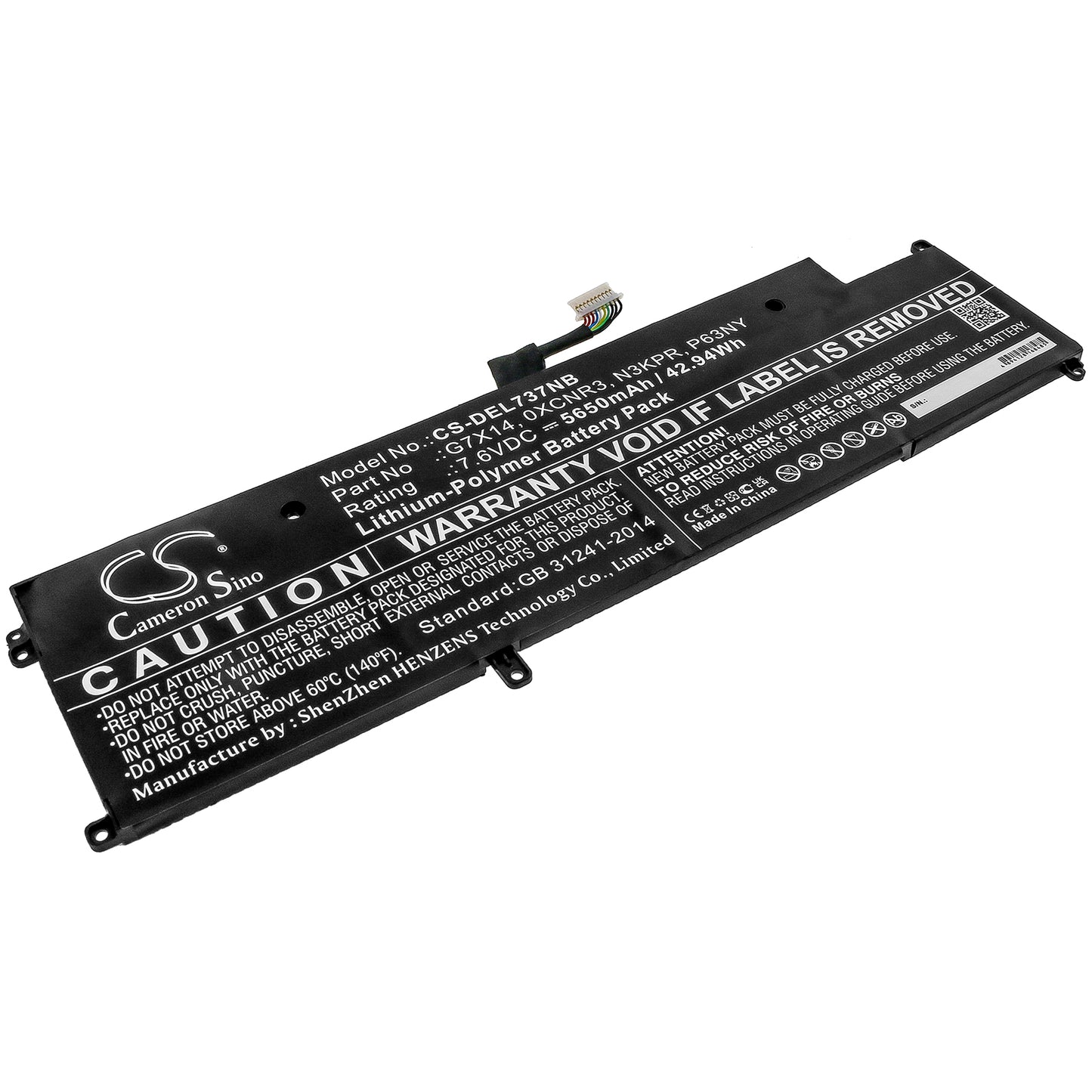 CS-DEL737NB Replacement Battery – Compatible with Latitude 13 7370, Latitude 7370, Latitude E7370