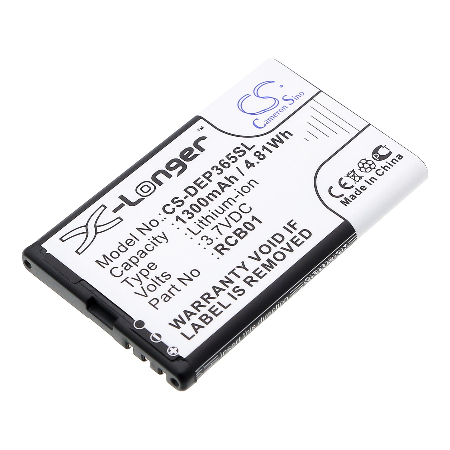 3.7V 1300mAh/4.81Wh Li-ion Mobile/SmartPhone Battery for Doro
