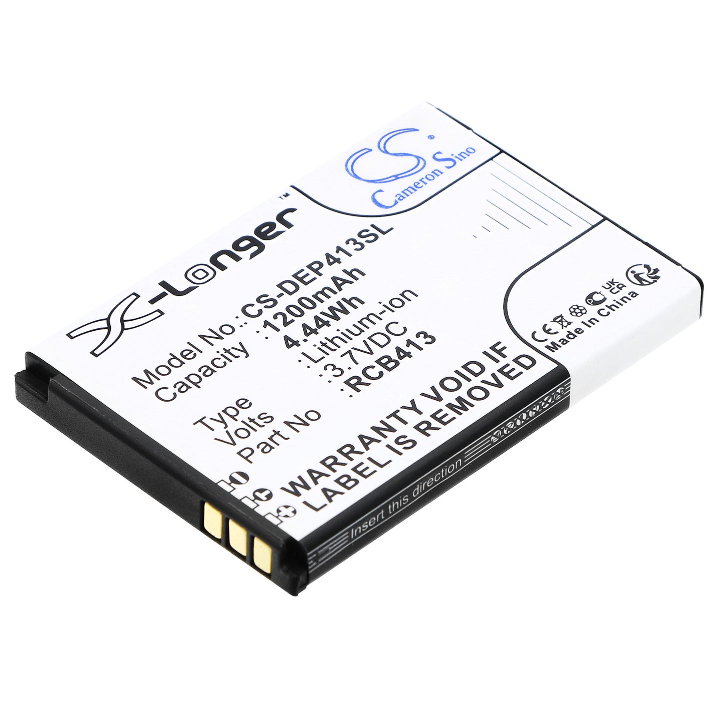 3.7V 1200mAh/4.44Wh Li-ion Mobile/SmartPhone Battery for Doro