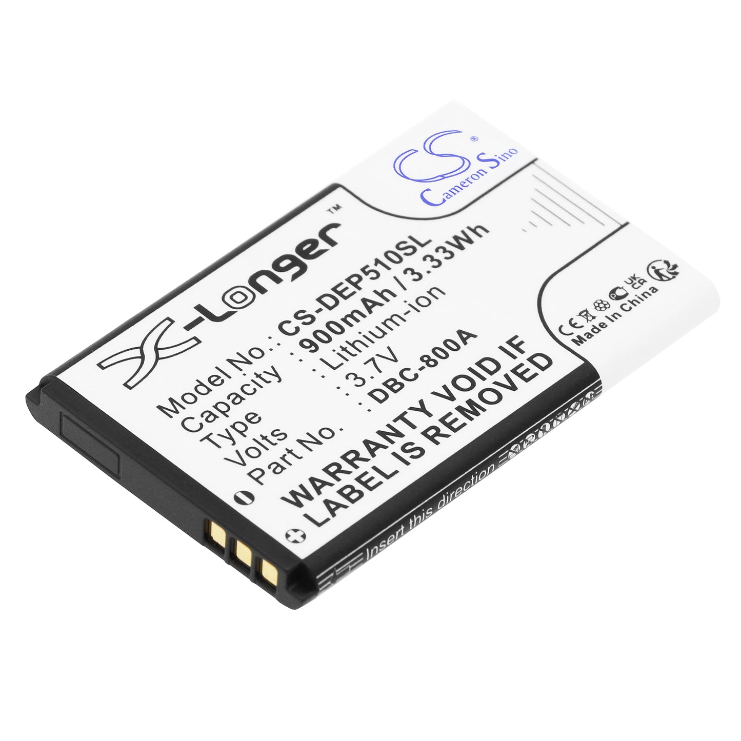 3.7V 900mAh/3.33Wh Li-ion Mobile/SmartPhone Battery for Simvalley