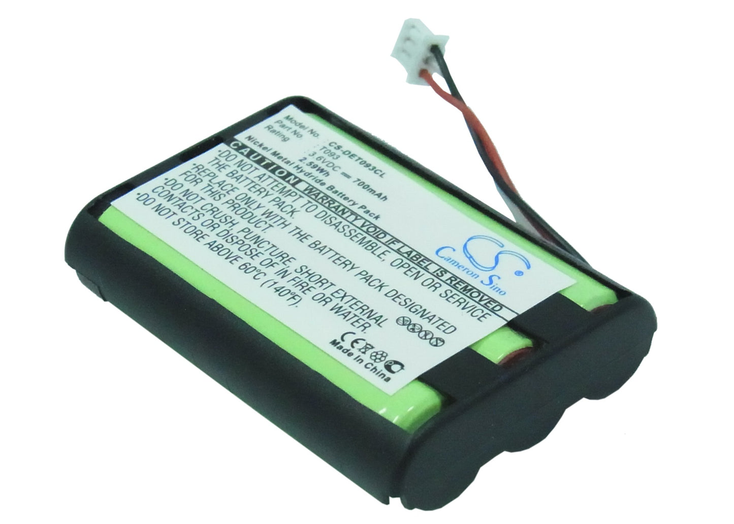 3.6V 700mAh Ni-MH Cordless Phone Battery for DeTeWe