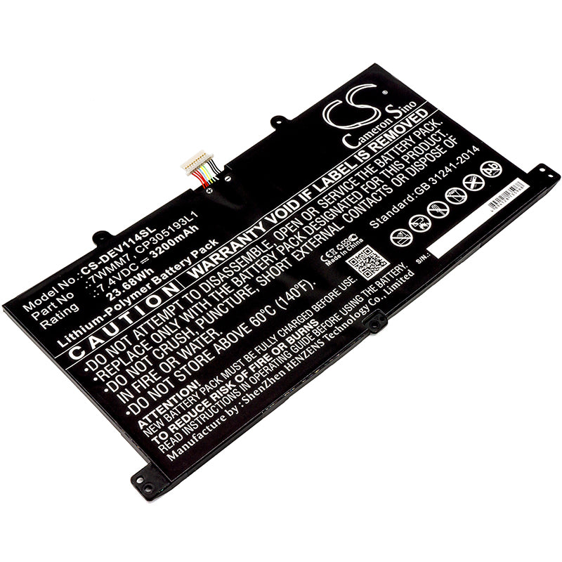 7.4V 3200mAh/23.68Wh Li-Polymer Tablet Battery for DELL