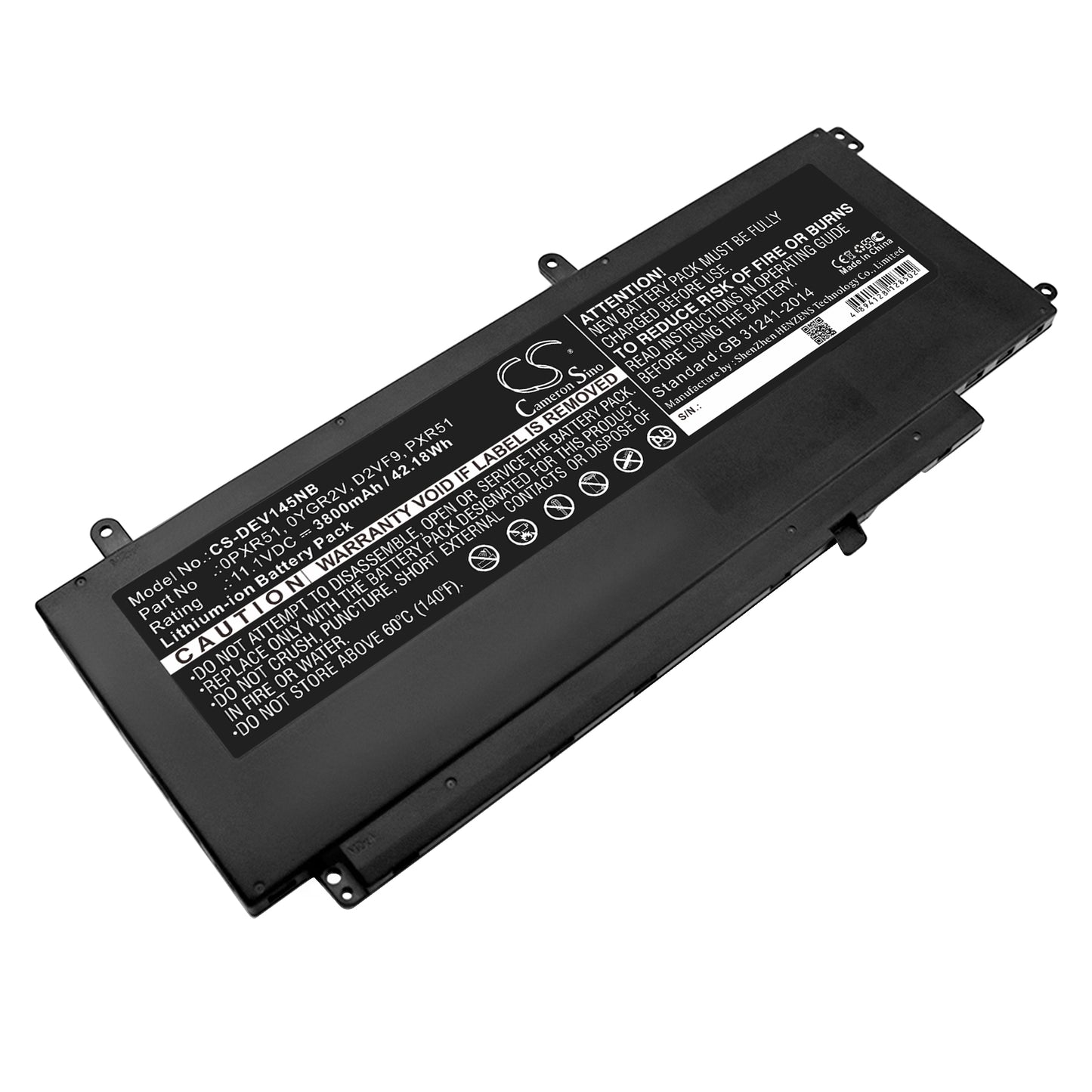 11.1V 3800mAh/42.18Wh Li-ion Notebook/Laptop Battery for DELL