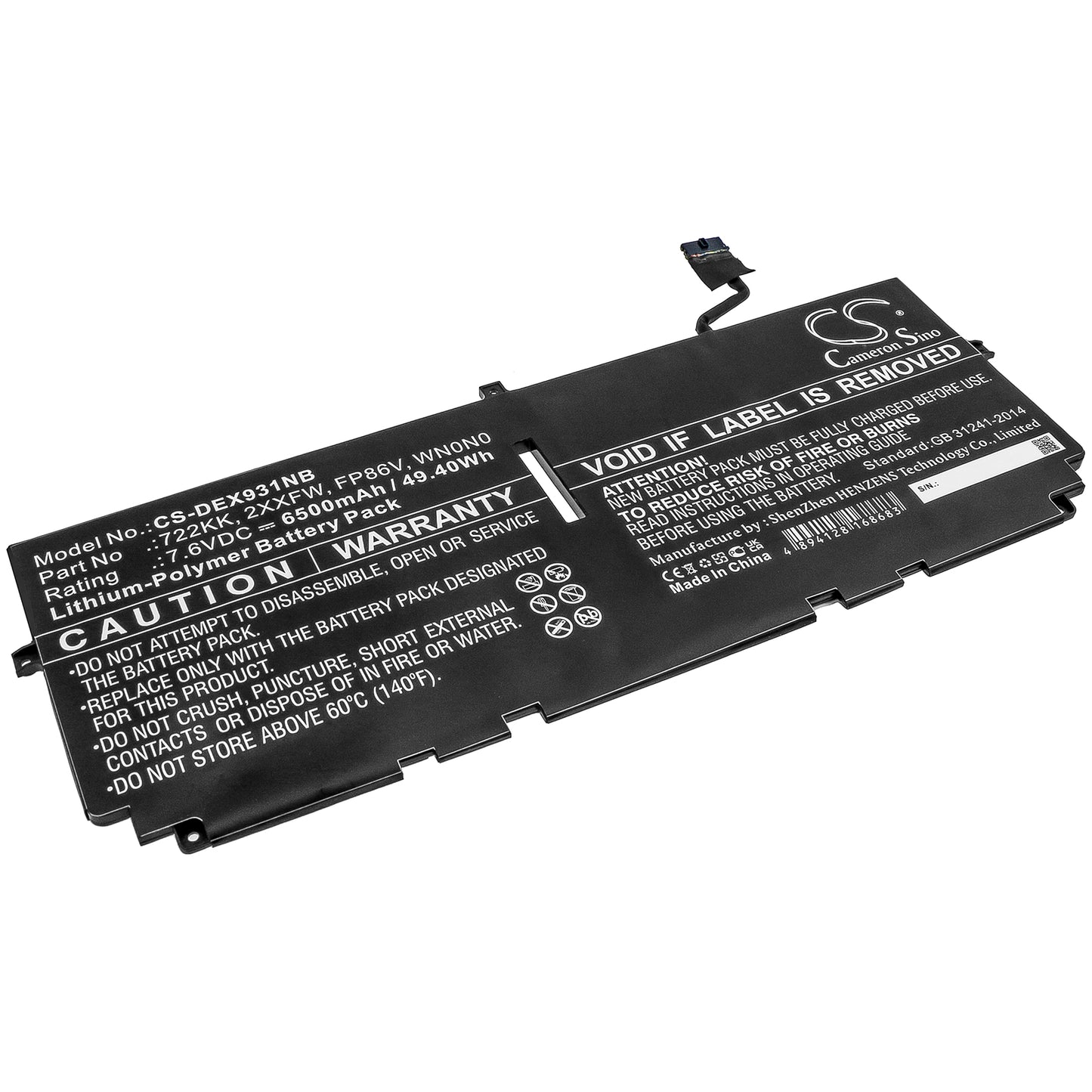 CS-DEX931NB Replacement Battery – Compatible with XPS 13 9300, XPS 13 9300 134N3, XPS 13 9300 13-9300-D1501TS, XPS 13 9300 13-9300-D1501TW, XPS 13 9300 13-9300-D1508TS, XPS 13 9300 13-9300-D1508TW, XPS 13 9300 13-9300-D1601TS, XPS 13 9300 13-9300-D1601TW, XPS 13 9300 13-9300-D1608TS, XPS 13 9300 13-9300-D1608TW, XPS 13 9300 13-9300-D1701TS, XPS 13 9300 13-9300-D1701TW, XPS 13 9300 13-9300-D1708TS, XPS 13 9300 13-9300-D1708TW, XPS 13 9300 13-9300-D1801TS, XPS 13 9300 13-9300-D1801TW, XPS 13 9300