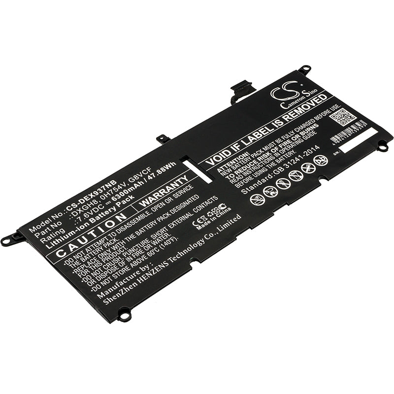 7.6V 6300mAh/47.88Wh Li-ion Notebook/Laptop Battery for DELL