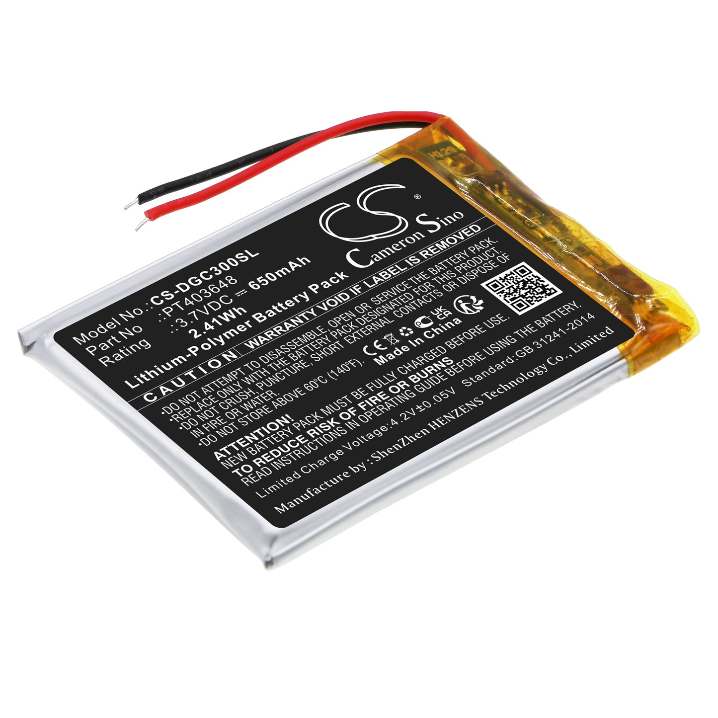 CS-DGC300SL Replacement Battery – Compatible with AH-GC30