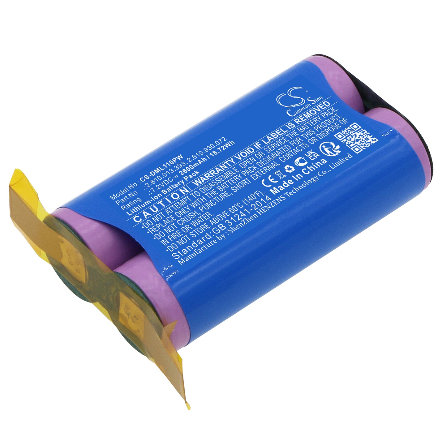 CS-DML110PW Replacement Battery – Compatible with 1100-25, 1100LI, 1120, Driver 1120, Stylus 1100