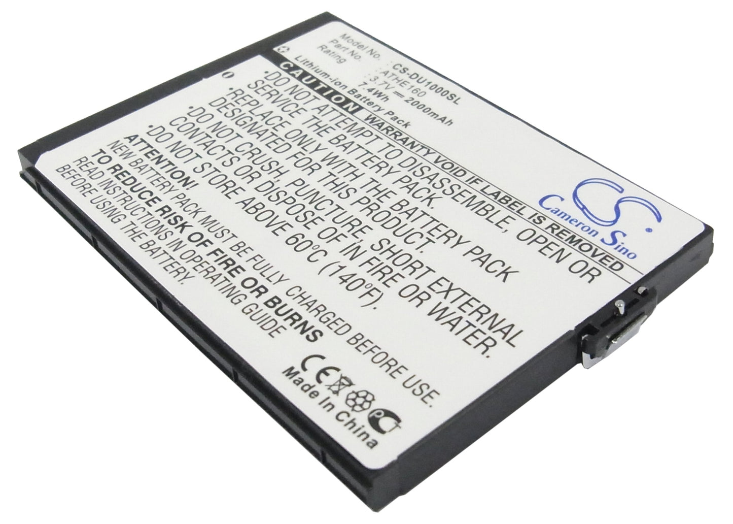 3.7V 2000mAh/7.4Wh Li-ion Mobile/SmartPhone Battery for HTC