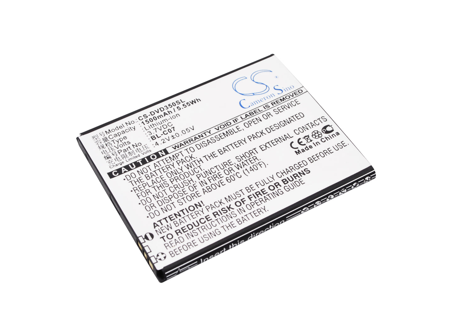 3.7V 1500mAh/5.55Wh Li-ion Mobile/SmartPhone Battery for DOOV