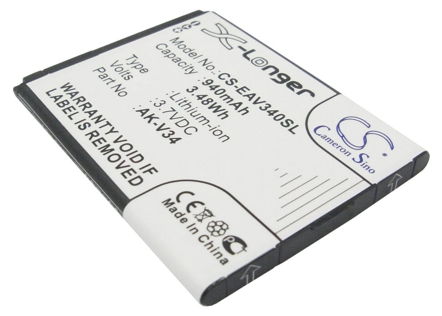 3.7V 940mAh/3.48Wh Li-ion Mobile/SmartPhone Battery for Emporia
