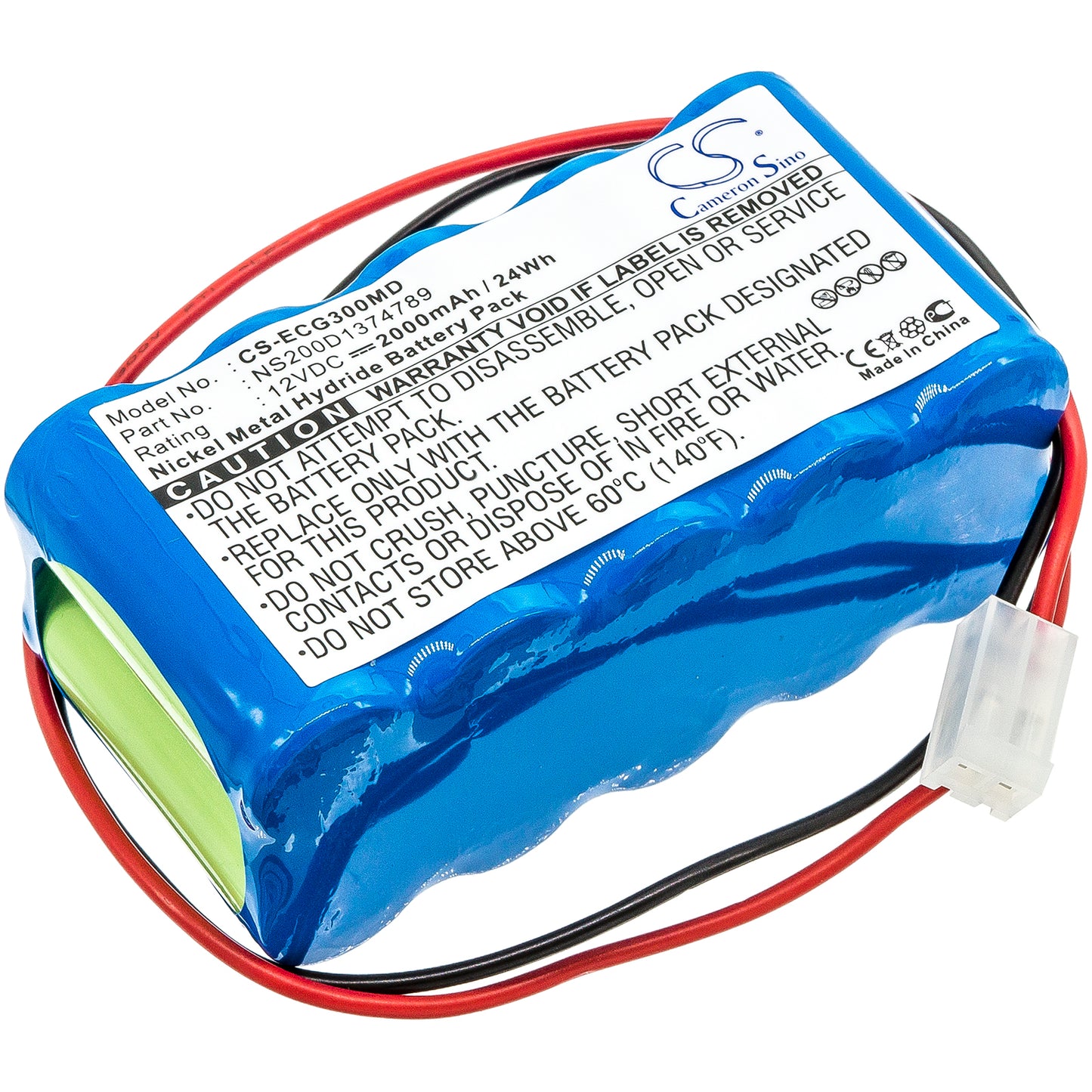 12V 2000mAh/24.00Wh Ni-MH Medical Battery for Biocare