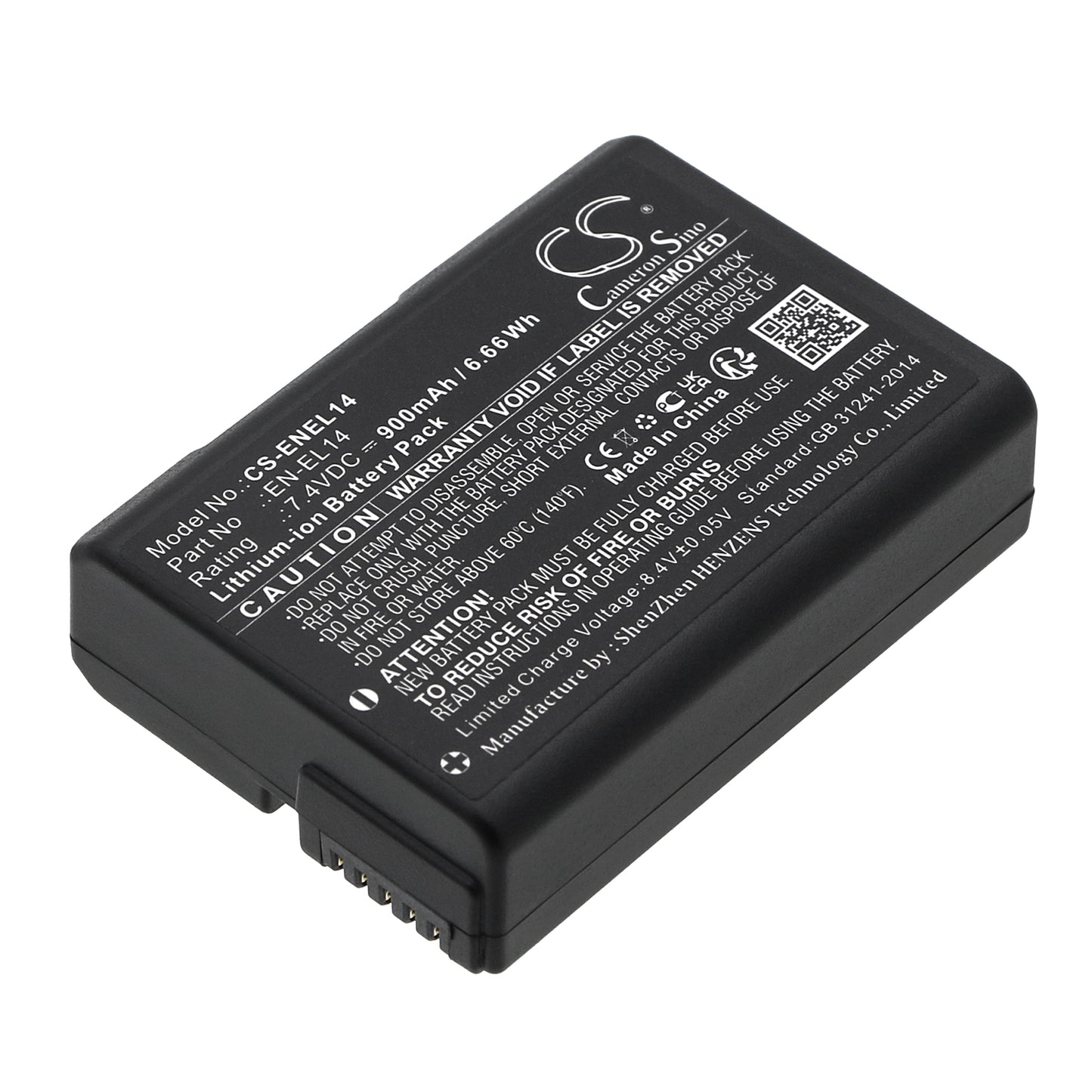7.4V 900mAh/6.6Wh Li-ion Camera Battery for Nikon