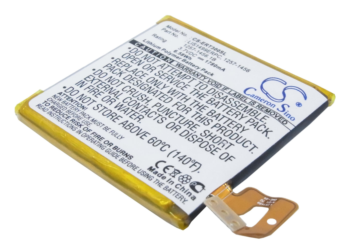 3.7V 1780mAh/6.59Wh Li-Polymer Mobile/SmartPhone Battery for Sony Ericsson
