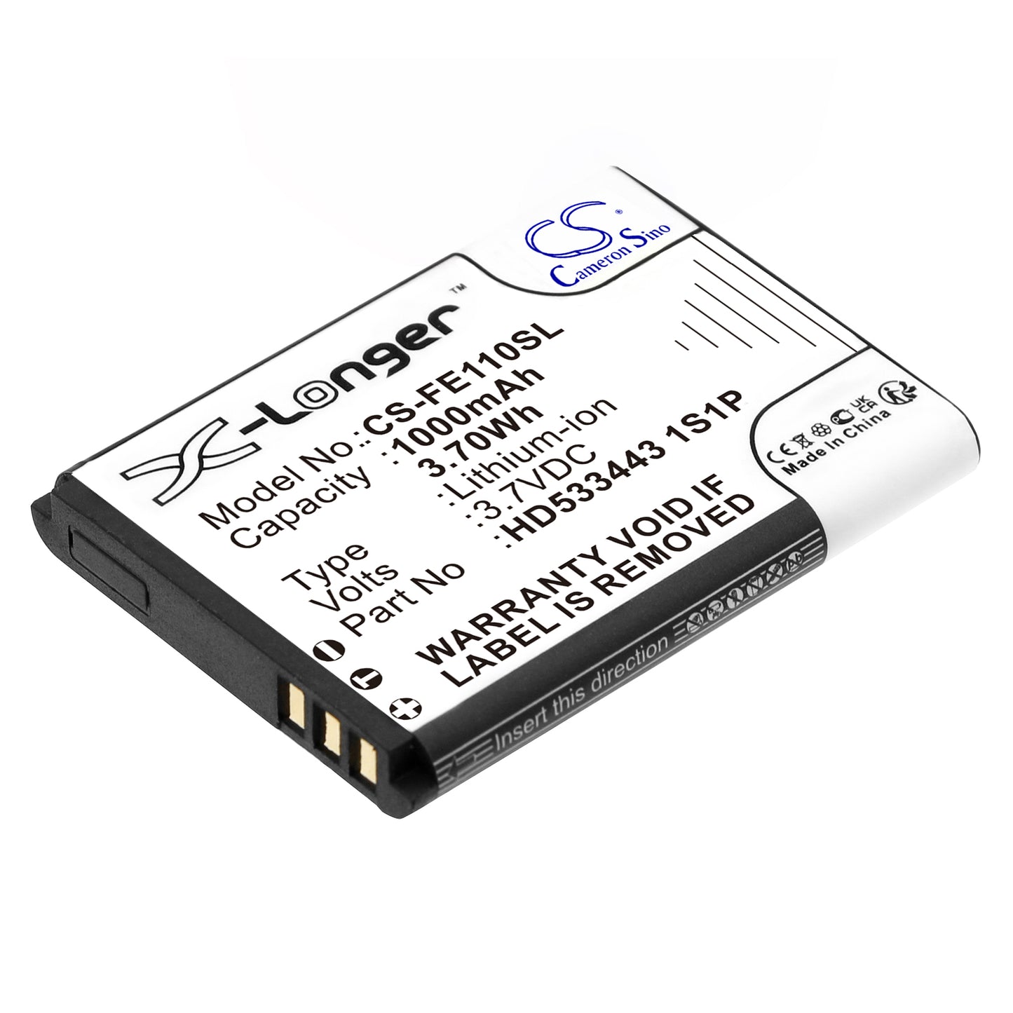 3.7V 1000mAh/3.70Wh Li-ion Amplifier Battery for Fiio