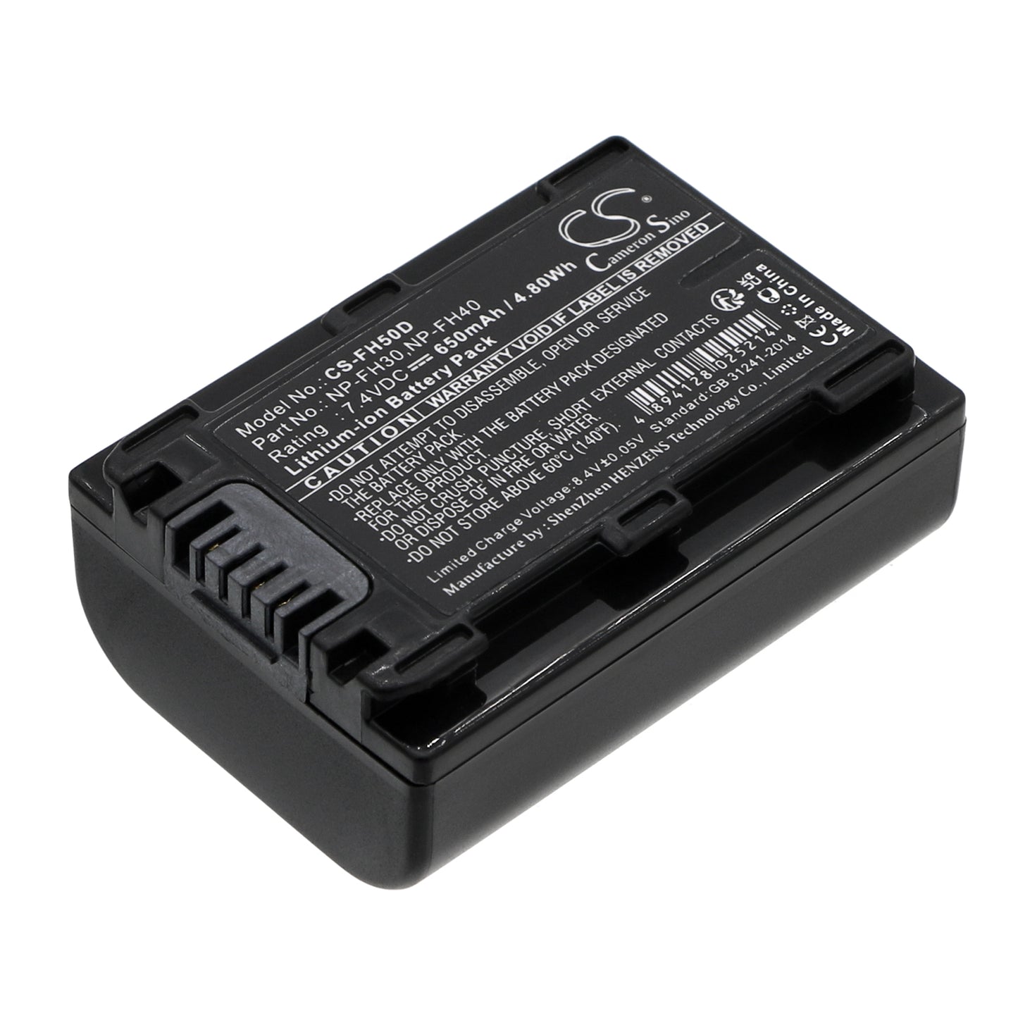 7.4V 650mAh Li-ion Camera Battery for Sony