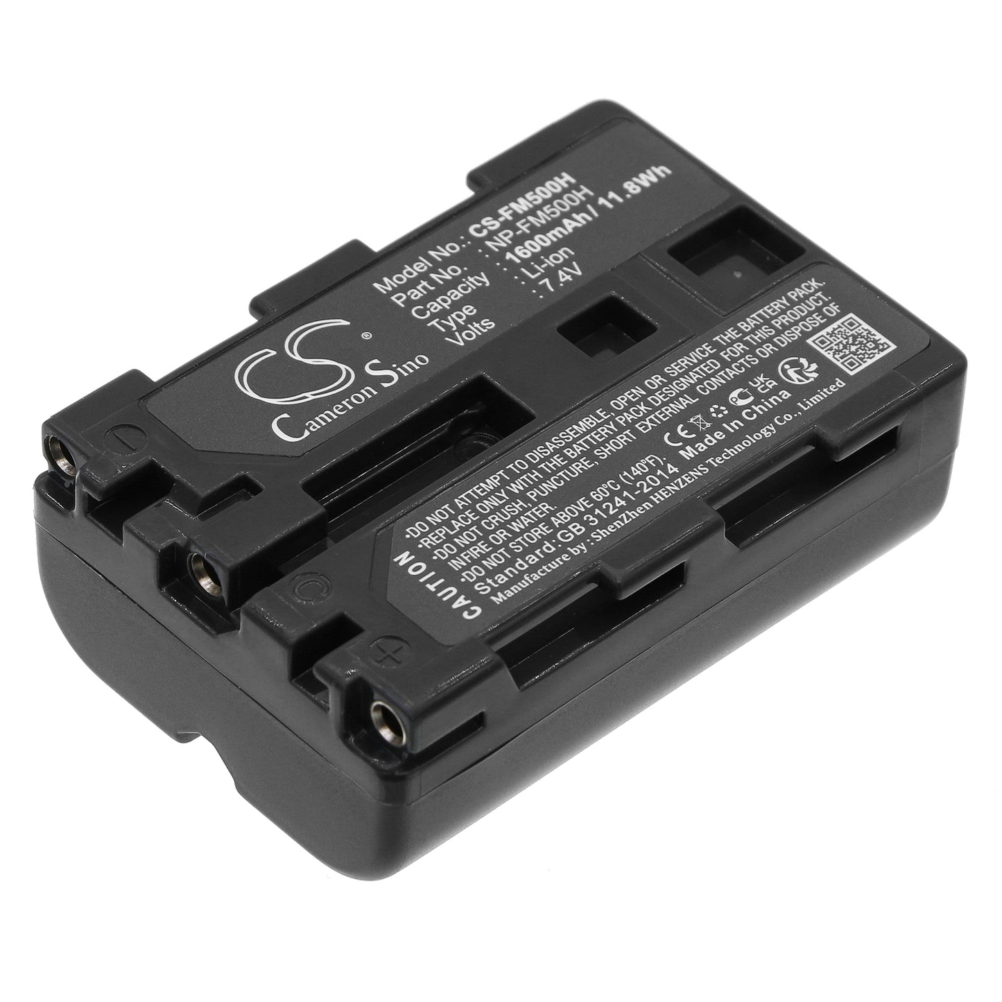 7.4V 1600mAh/11.8Wh Li-ion Camera Battery for Sony