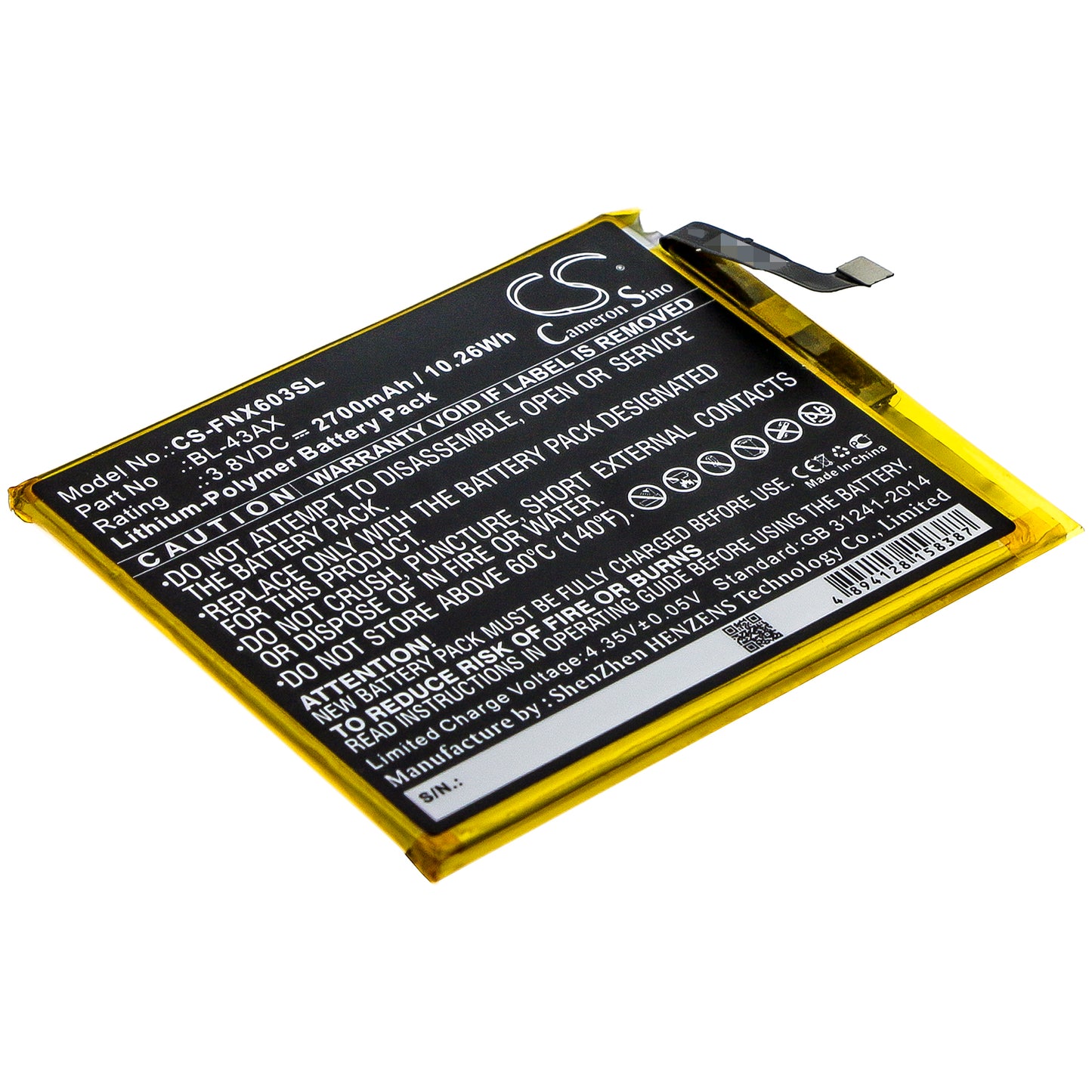 CS-FNX603SL Replacement Battery – Compatible with X603, Zero 5