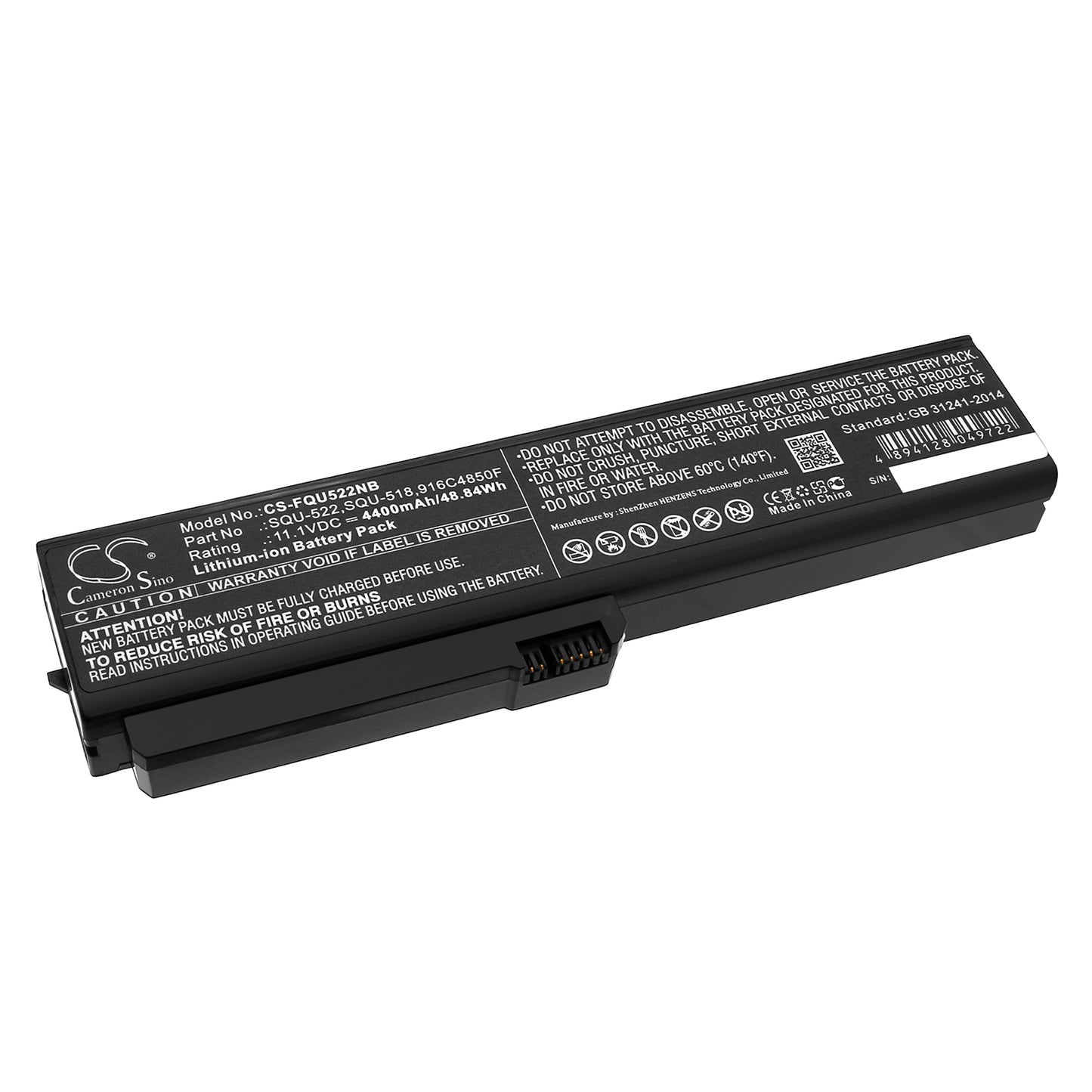 11.1V 4400mAh/48.84Wh Li-ion Notebook/Laptop Battery for Founder