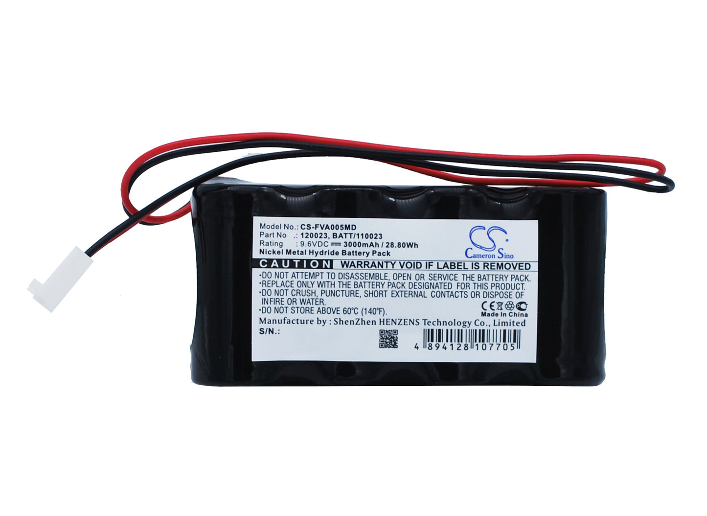 9.6V 3000mAh/28.80Wh Ni-MH Medical Battery for Fresenius